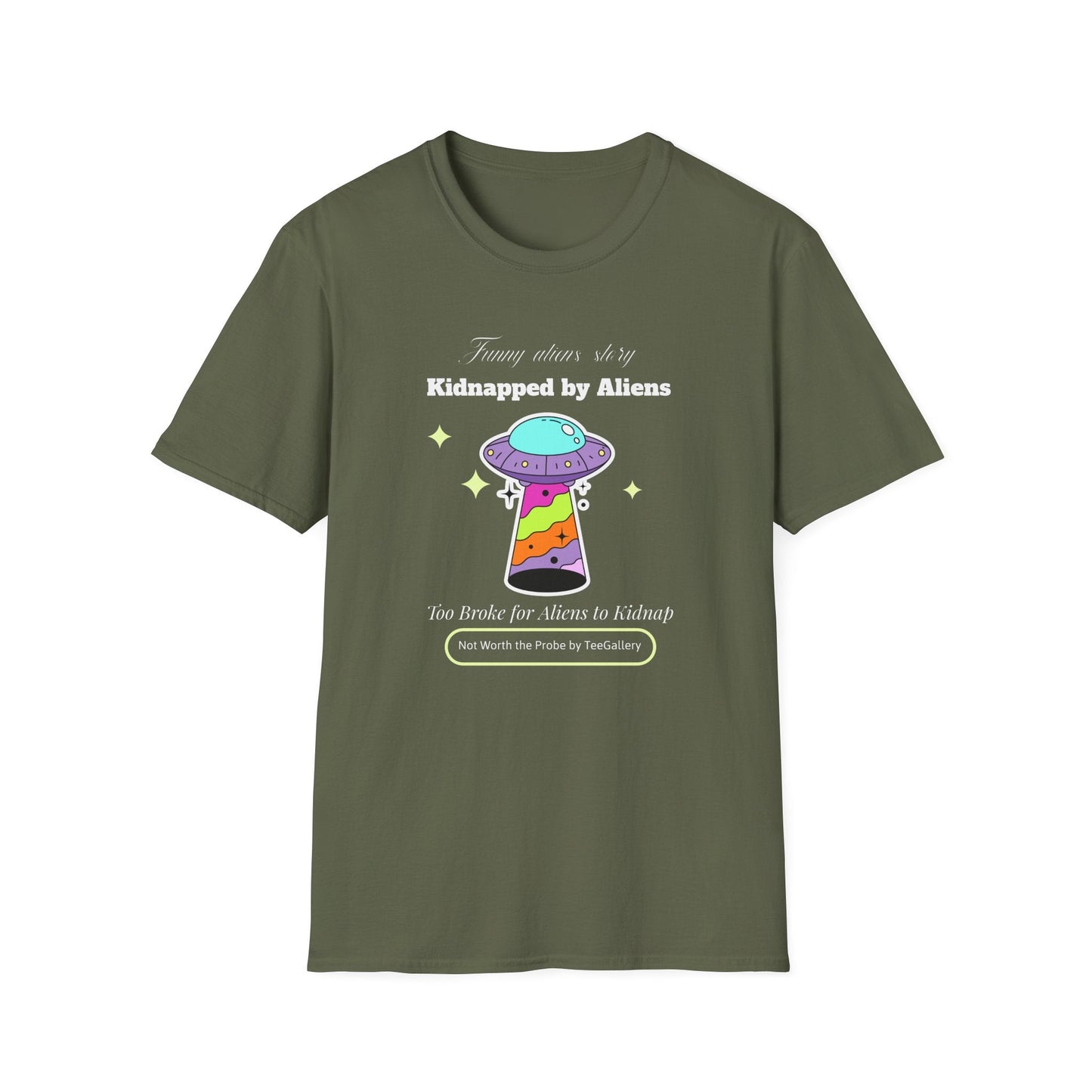Alien Abduction TShirt Unisex Cotton Kidnapped by Aliens Cute UFO Graphic Tee