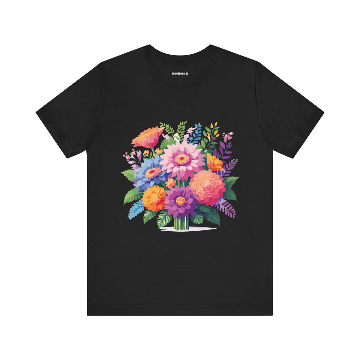 Floral Graphic Unisex Cotton Bella+Canvas Tee with Flowers Design ab15