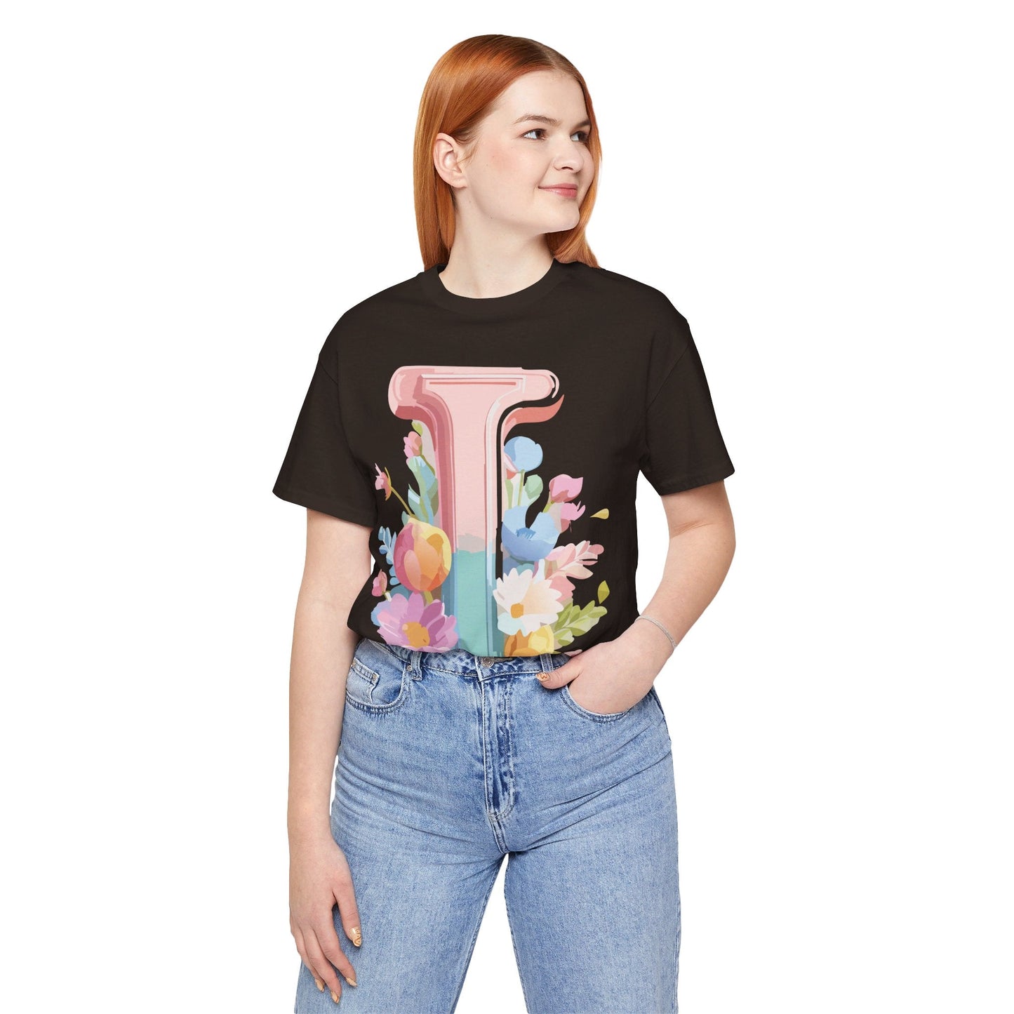 Letter I Shirt Graphic Tee Unisex Short Sleeve Adelpha Vintage Inspired Artwork Design