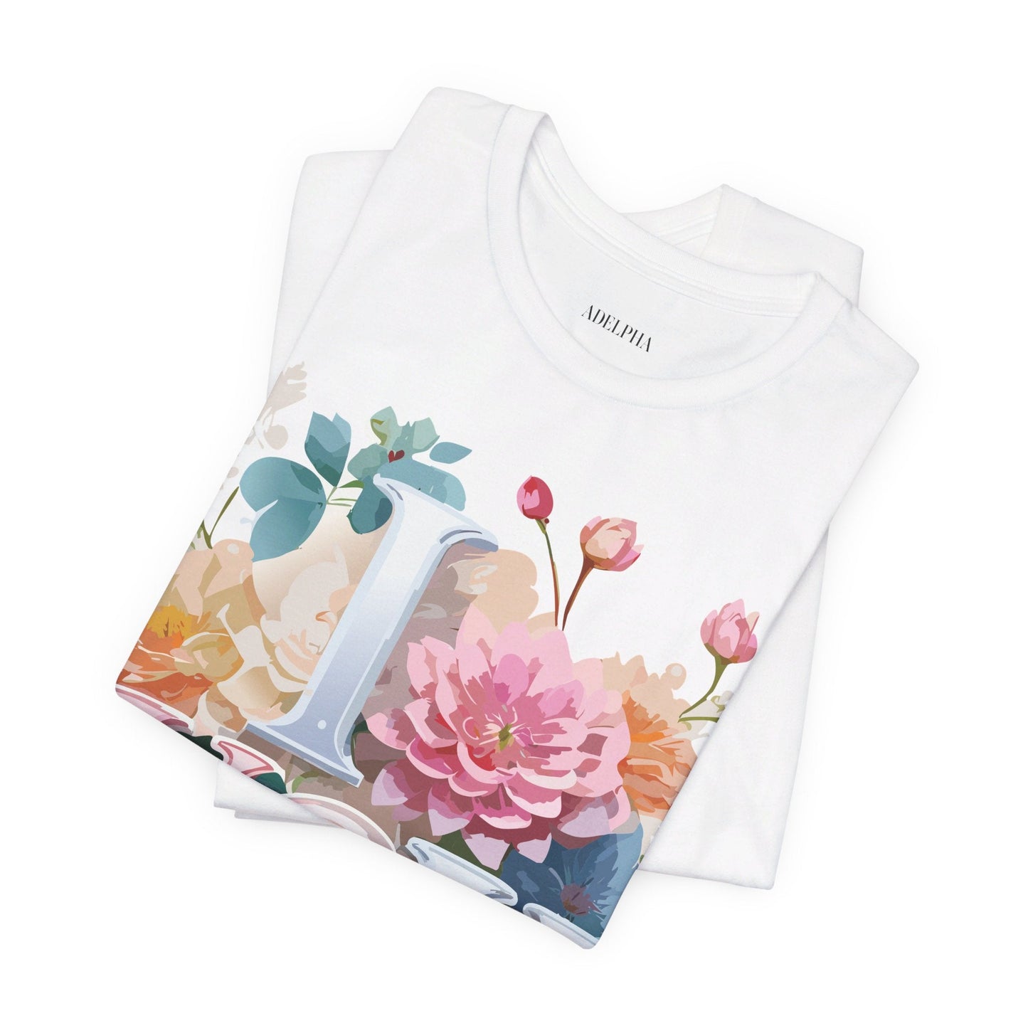 Valentine Day Graphic Unisex 100 Cotton Vintage Artwork with Love and Flower Design Tee 8