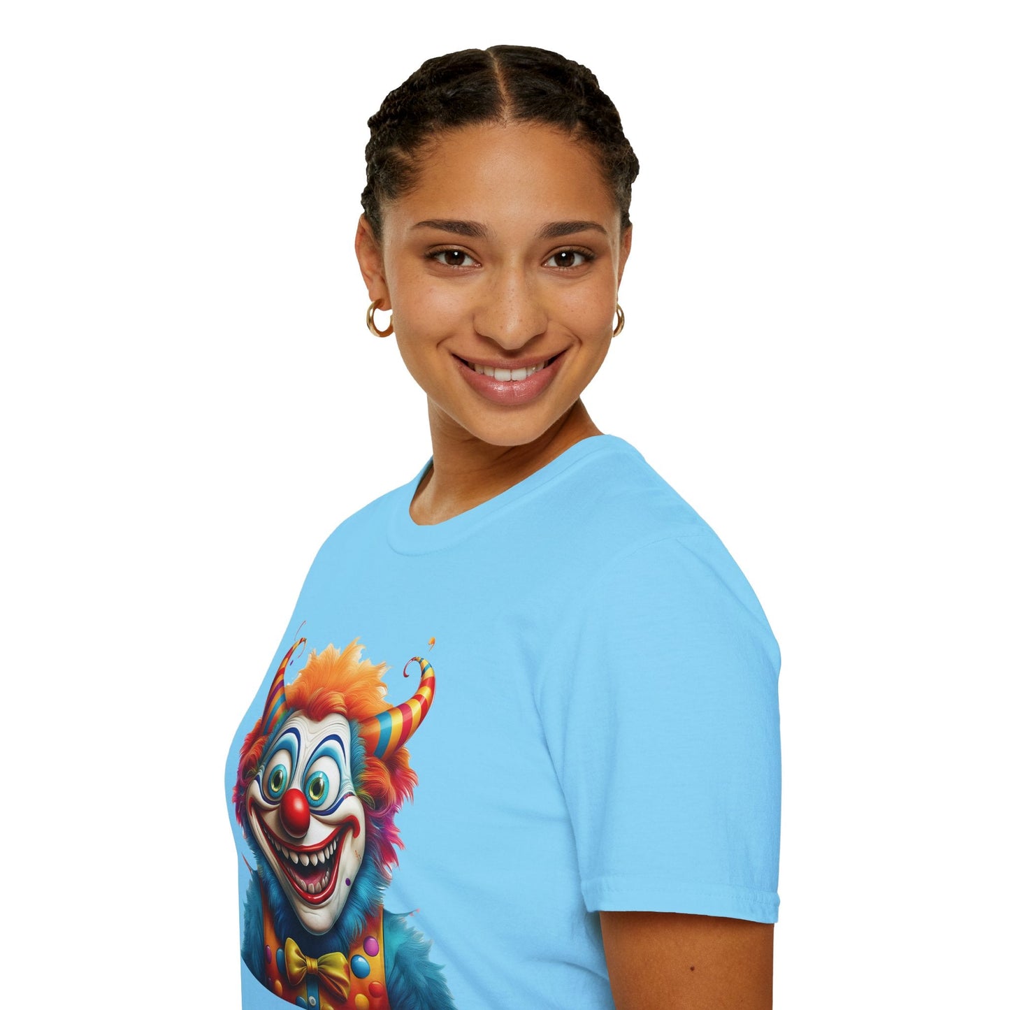Unisex Clown Shirt Circus Tee Funny Man Shirt Scary Man Shirt Gildan Softstyle 64000