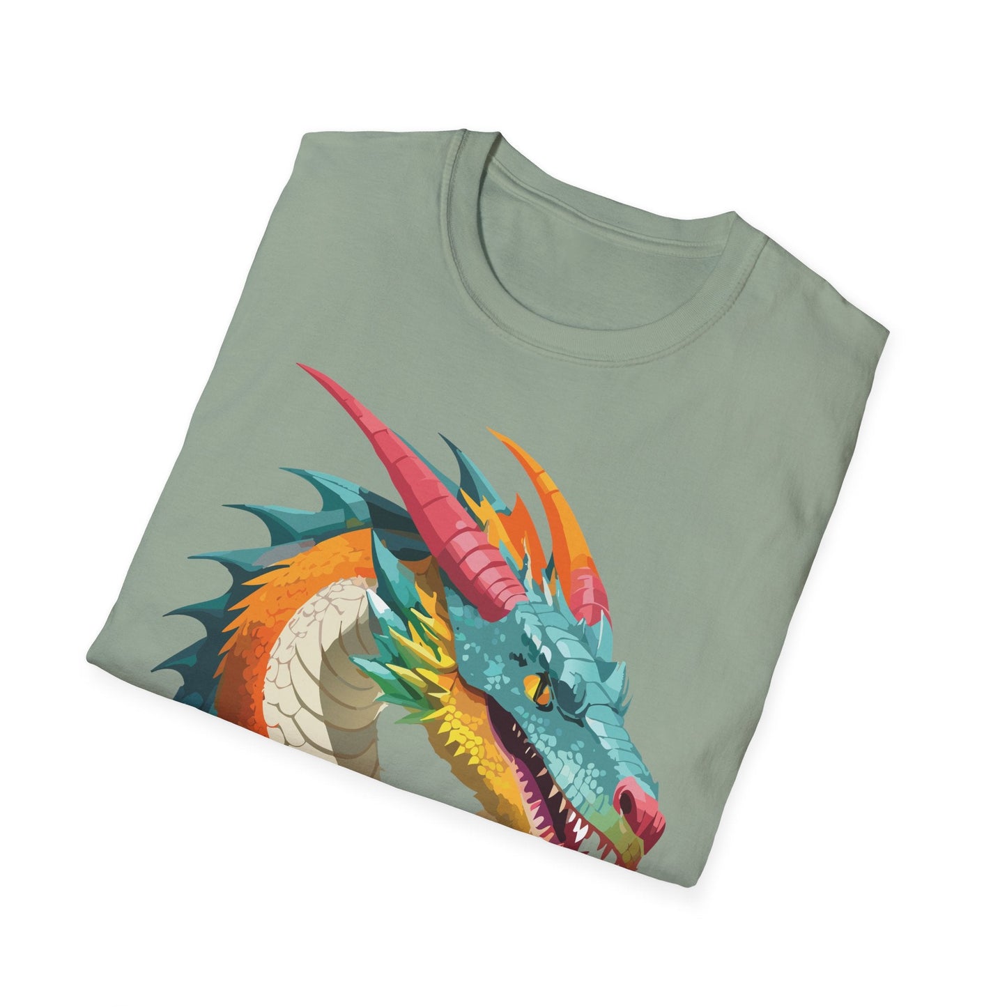 Dragon Graphic Unisex Cotton Softstyle Art Design Tee With Animals 1