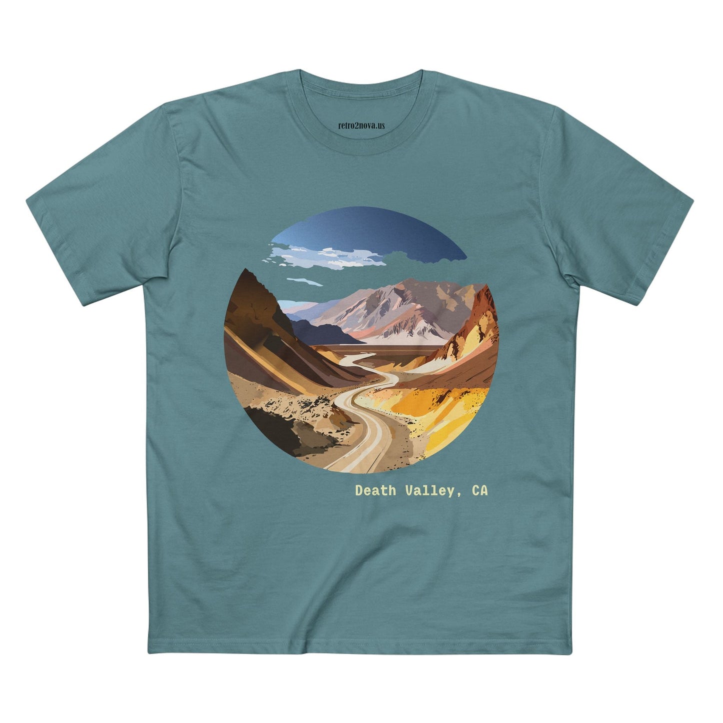 Travel Shirt Unisex Death Valley Tee With Original Art Design By Retro2Nova Premium Cotton Staple