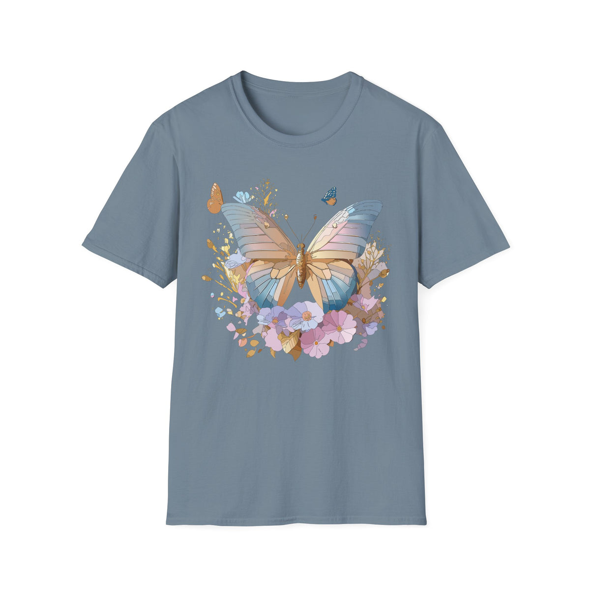 Butterfly Floral Tee — Pastel Garden Butterfly Graphic Tee Unisex 100 Cotton Gildan T-Shirt