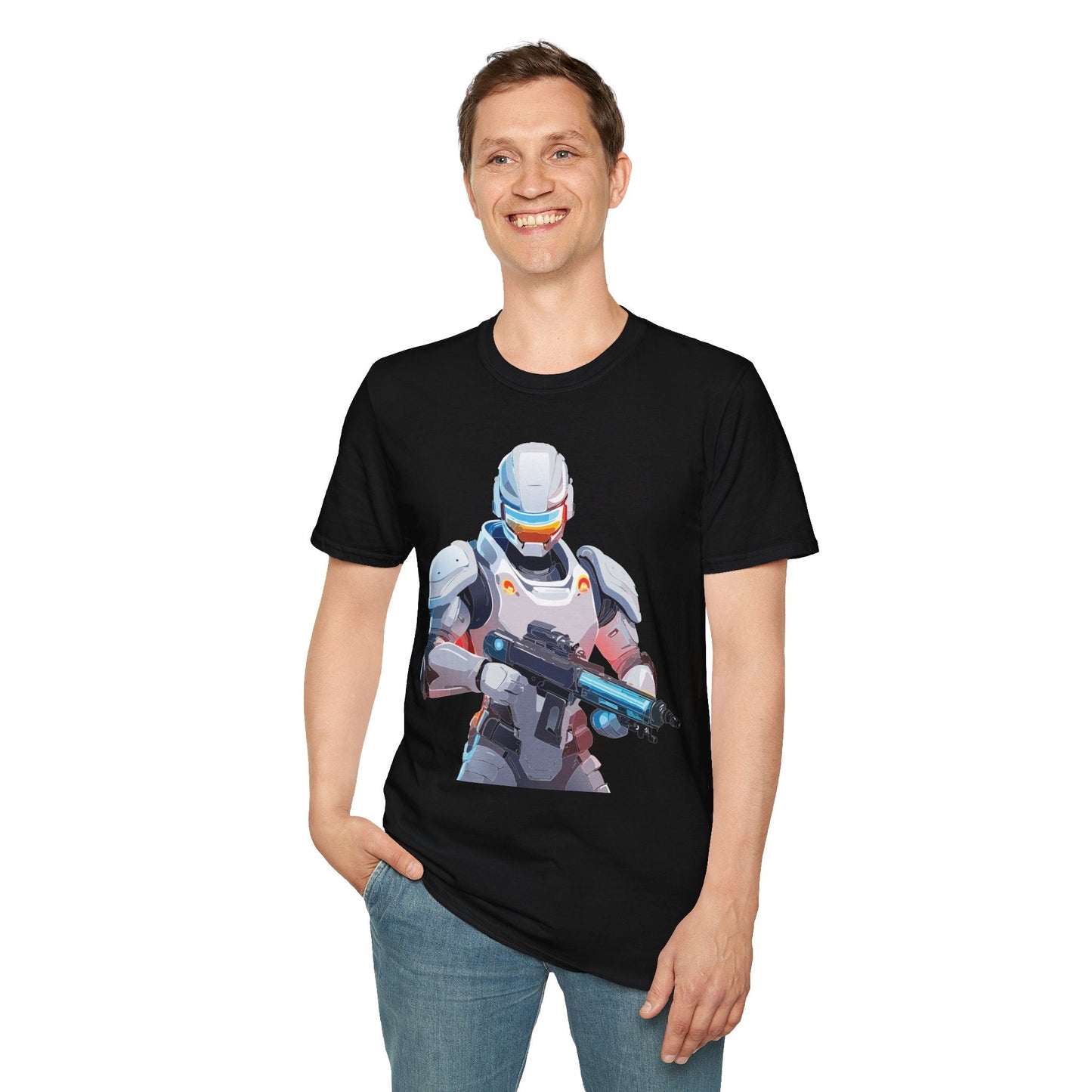 Robocop Themed Unisex Softstyle T Shirt With Robocop Art Design Cotton Tee Premium Comfort