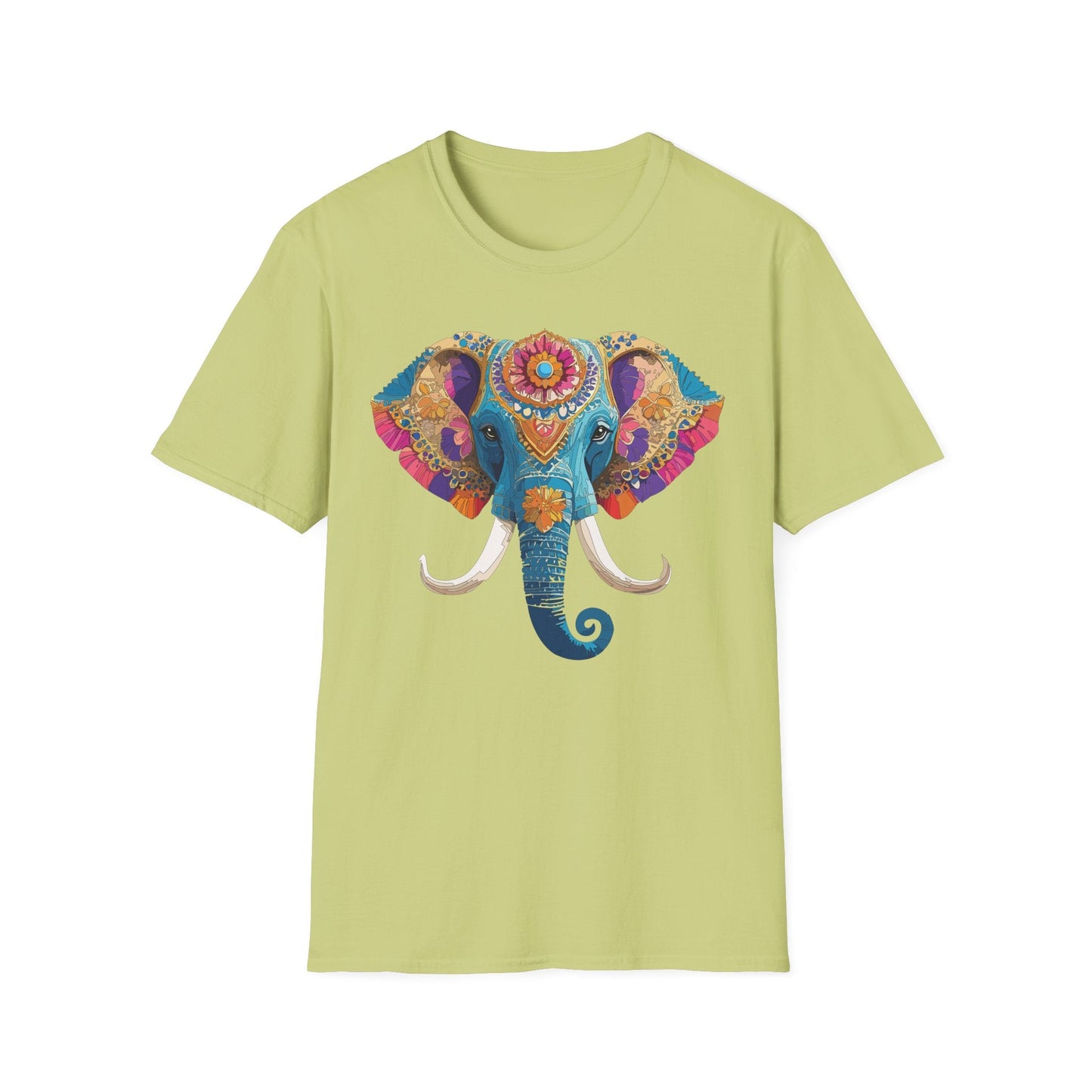 Unisex Elephant Graphic Tee Gildan Softstyle Cotton T Shirt Animal Print Comfortable Wear