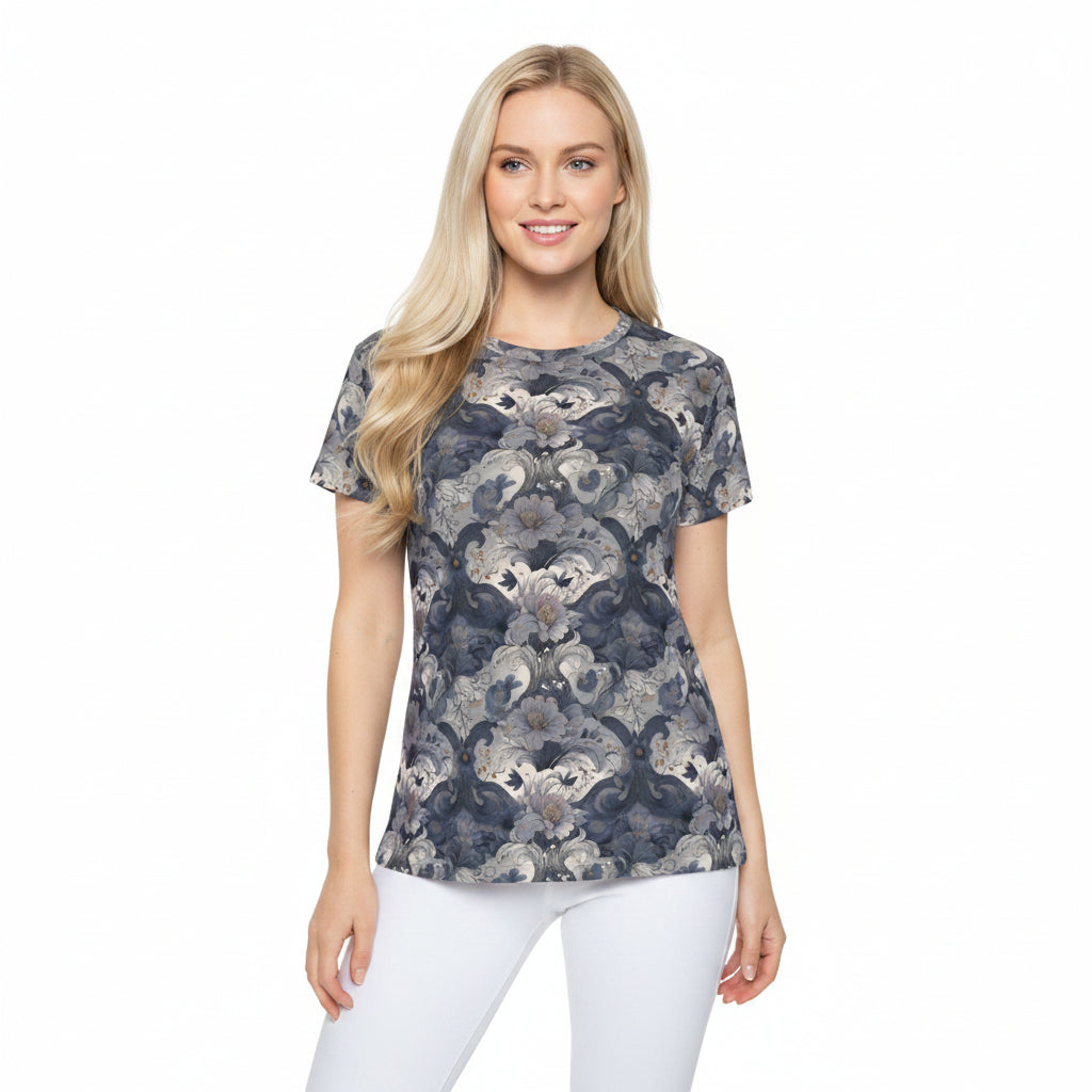 Women Poly Shirt with Floral Print F338