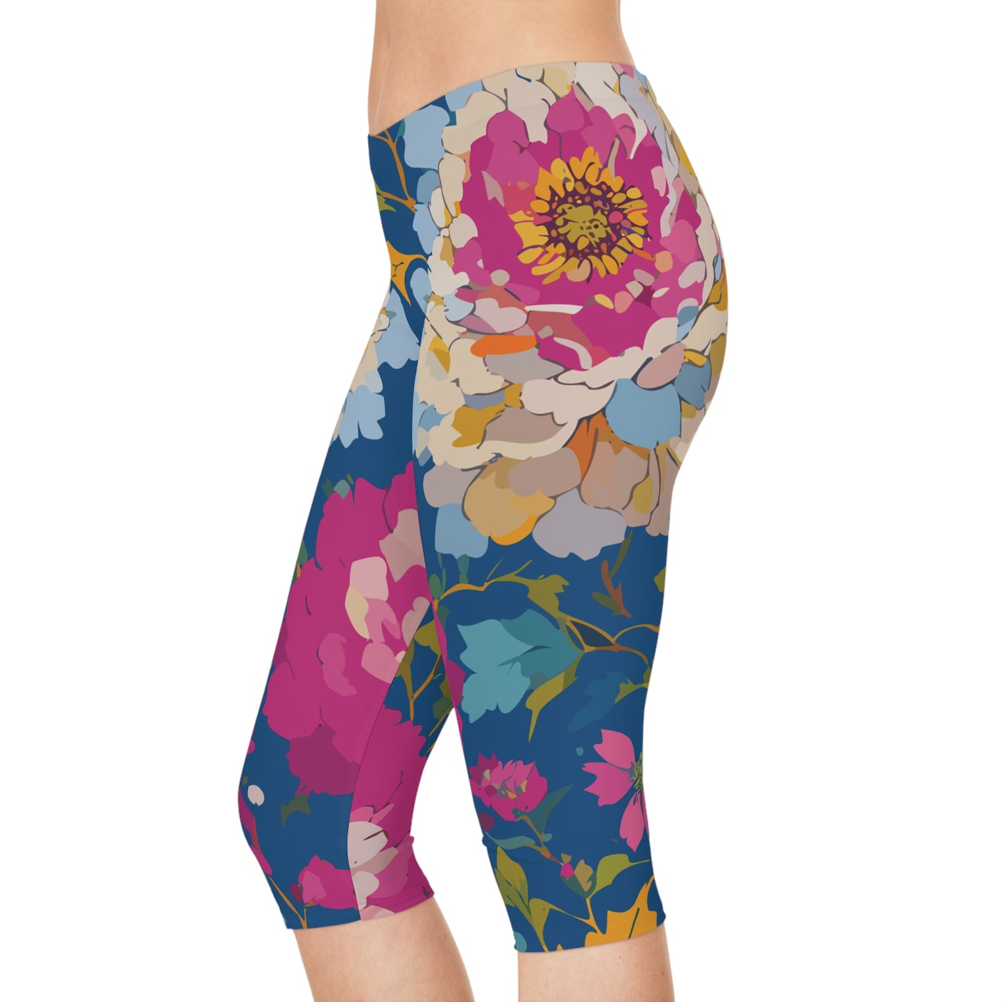 Leggings capri con estampado floral