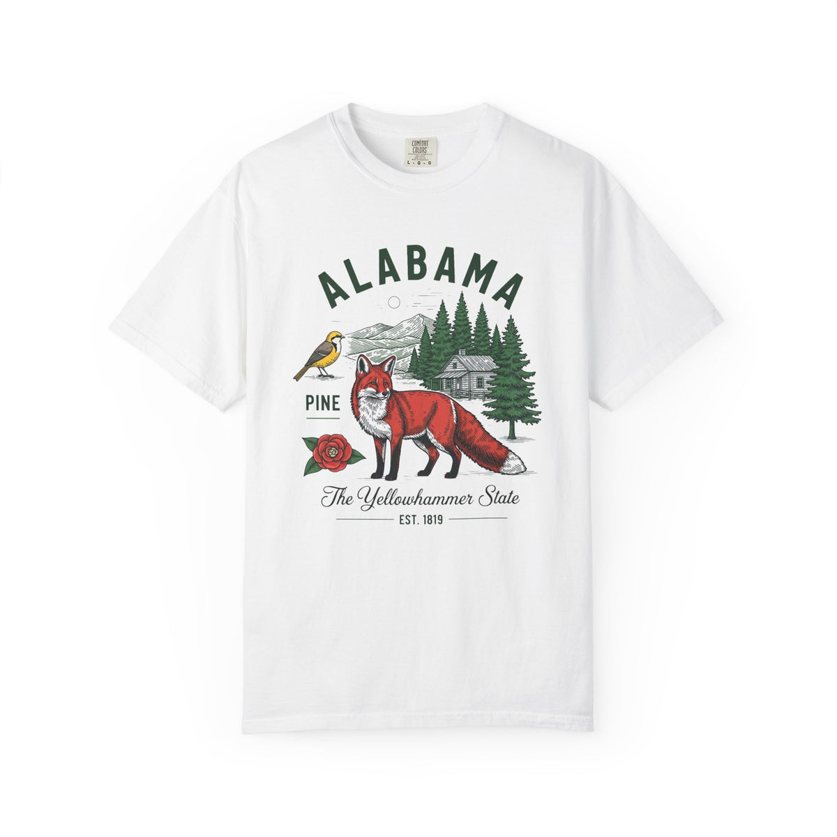 Alabama Graphic Unisex Heavyweight Garment-Dyed 100 US Cotton Tee Relaxed Fit - 3