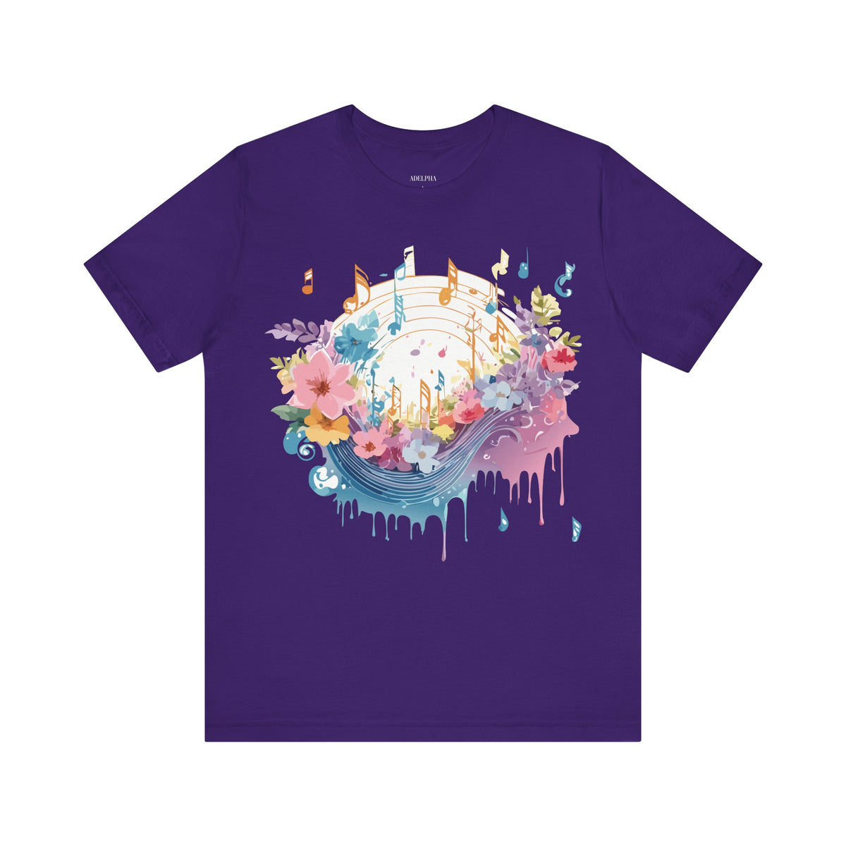 Music Graphic Unisex Cotton Bella+Canvas Tee with Art Design m85