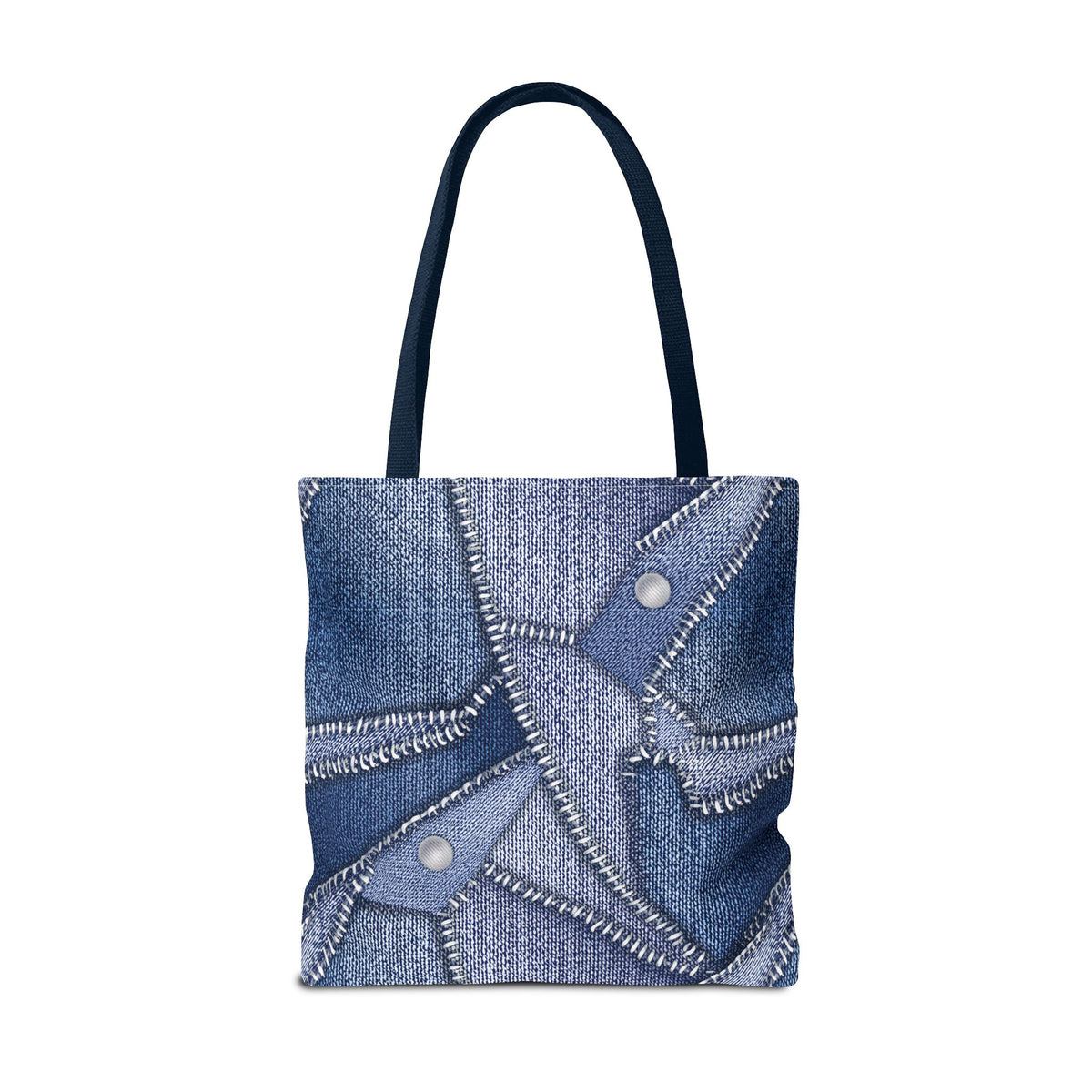 Denim Fabric Imitation Print Unisex Canvas Bag Poly Spun 3 Sizes Tote Bag 112
