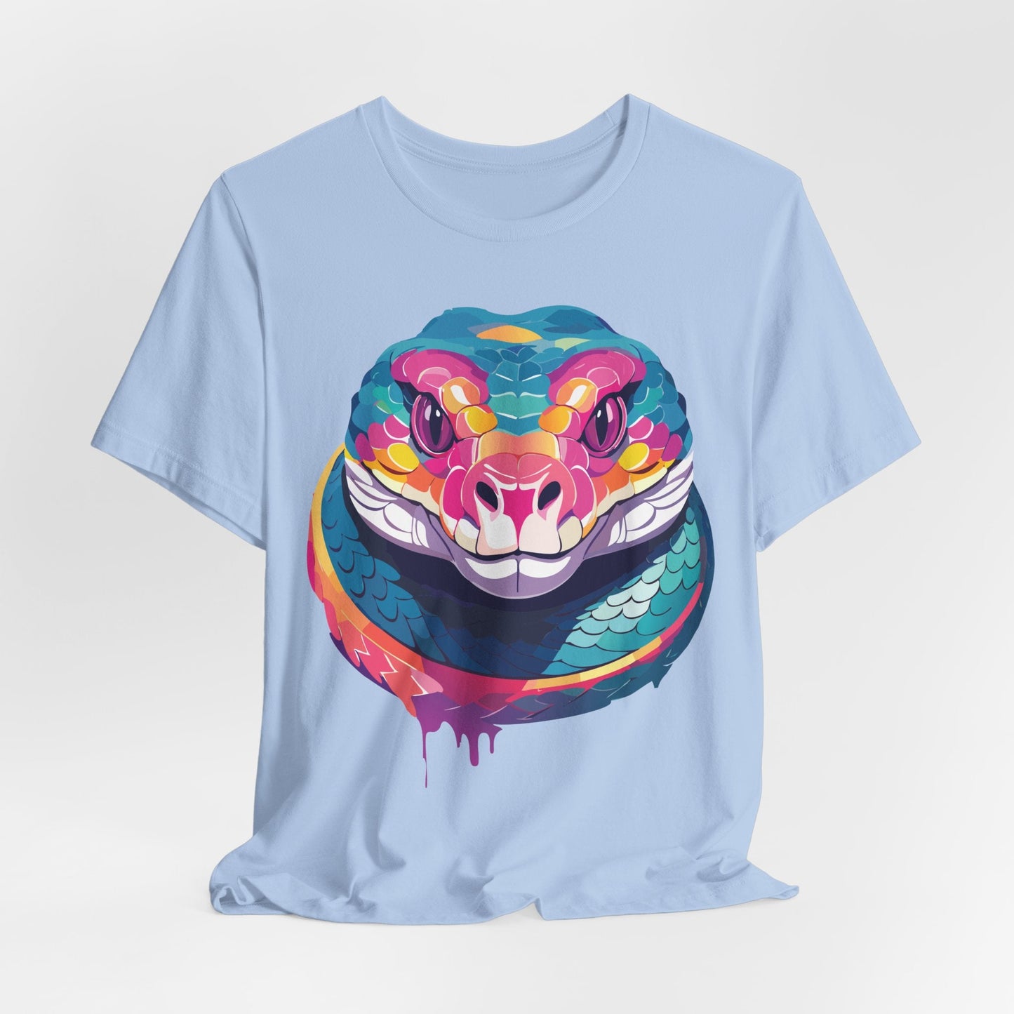 Unisex Animal Tee Shirt With Art Design, Wild Animals Short Sleeve Graphic Tee For Everyday Wear