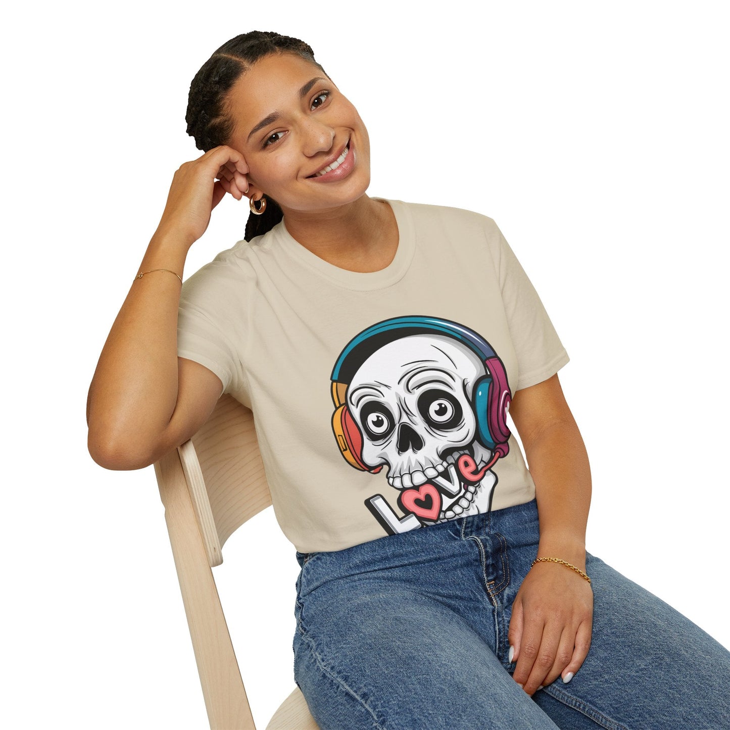 Skull Tee Shirt Unisex Skeleton Shirt With Skull Artwork Gildan Softstyle Cotton Tee