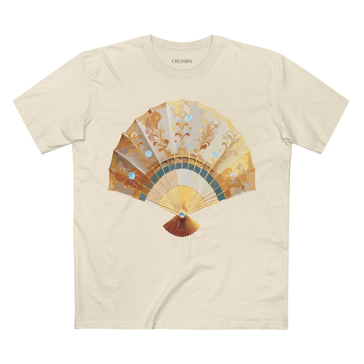 Antique Fan Graphic Design T-Shirt Unisex 100 Cotton Floral Carnival Artwork Tee 21