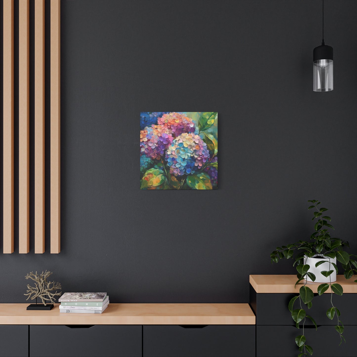 Hydrangeas Print Canvas, Flowers Oil Paint Print 20x20, 24x24, 30x30, 32x32, 36x36, Floral Art Design Print Non-Frame MC-28