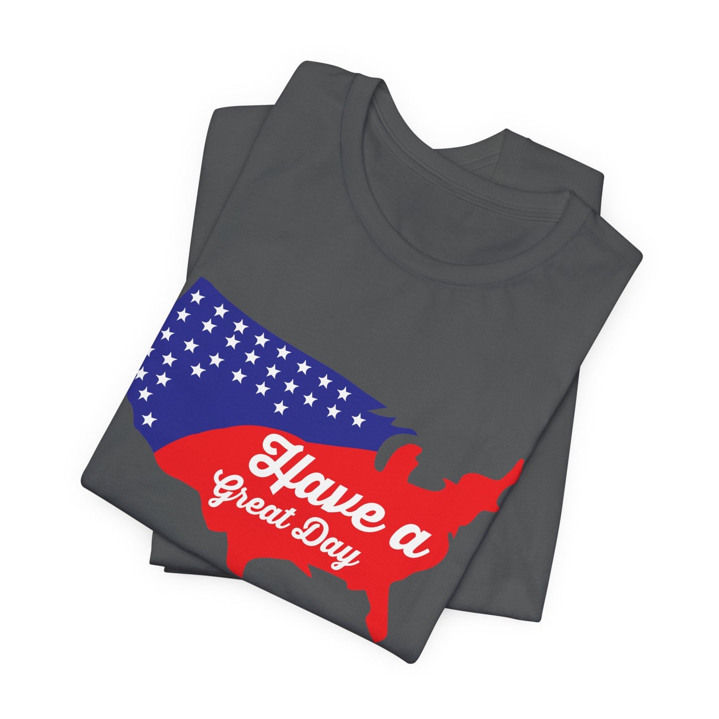 USA Map Patriotic Graphic Unisex Cotton T-Shirt 021