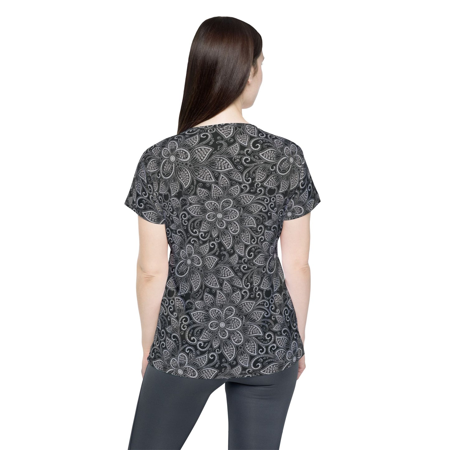 Lace Print Poly Shirt, Poly Shirt with Lace Print, Lace Shirt 53