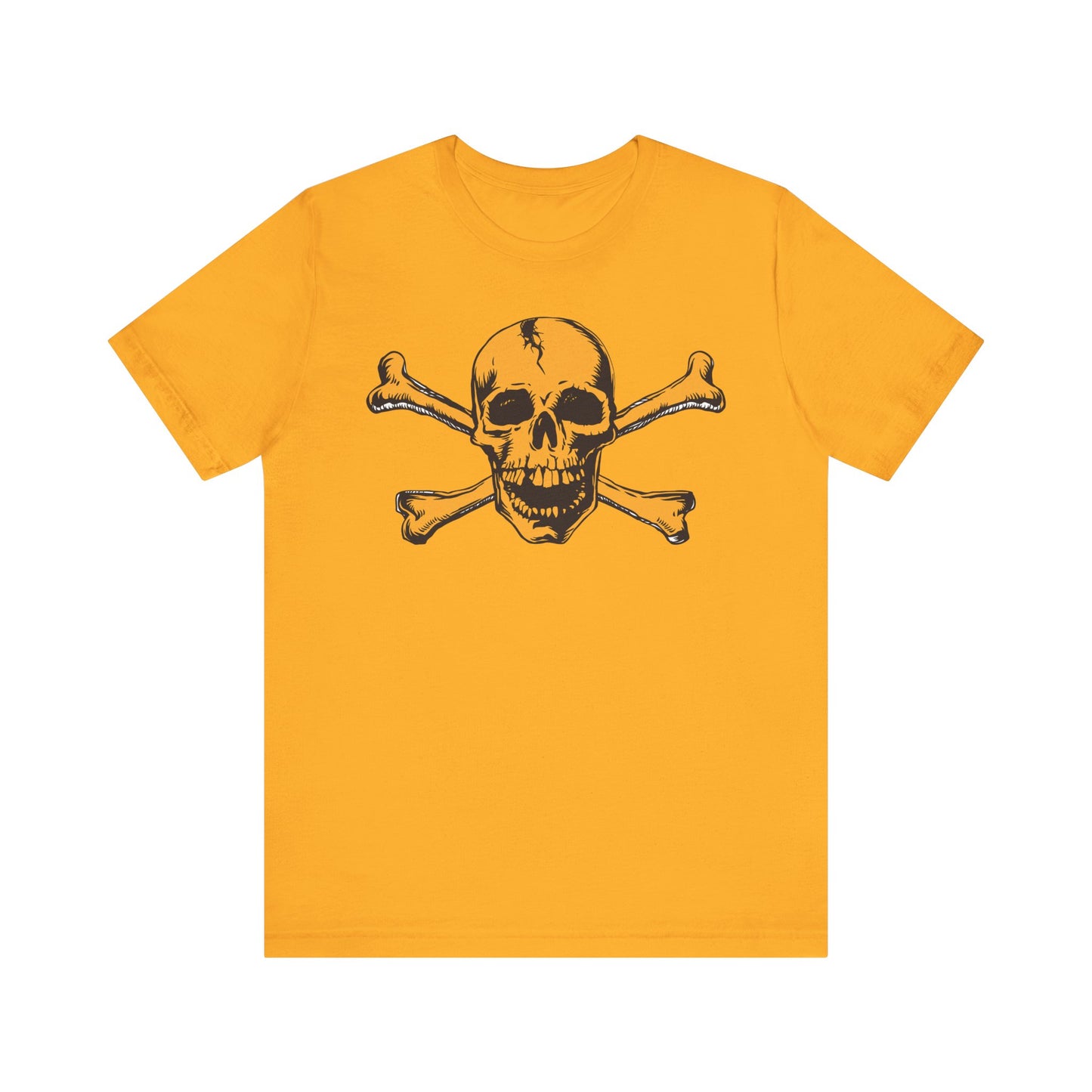 Orange Skull Graphic Design Tee, Skull Shirt, Vintage Tees, Art Design T-Shirt, Vintage Graphic Tee, Art Shirts with Skulls