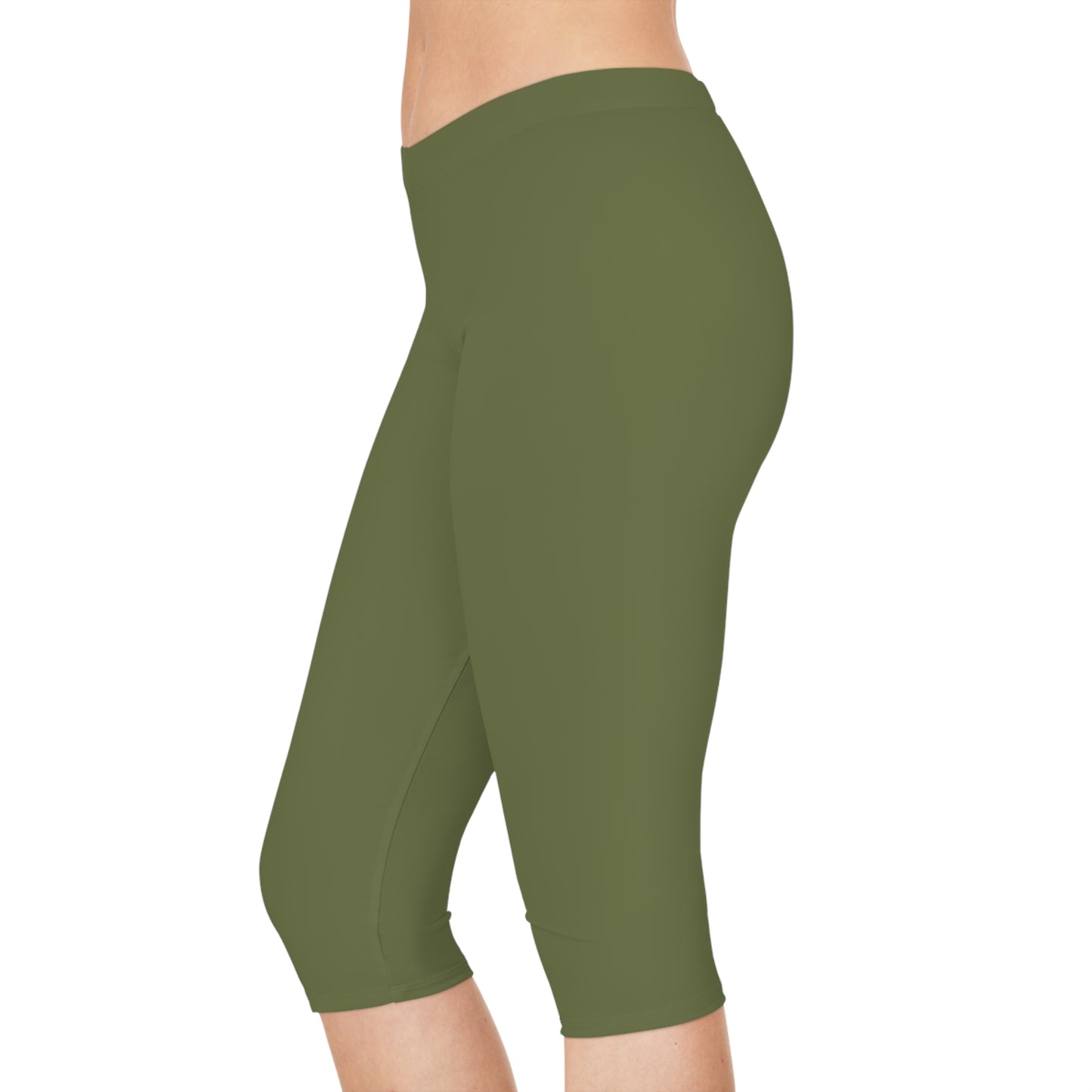Green Color Capri Leggings, Green Capri Leggings 10