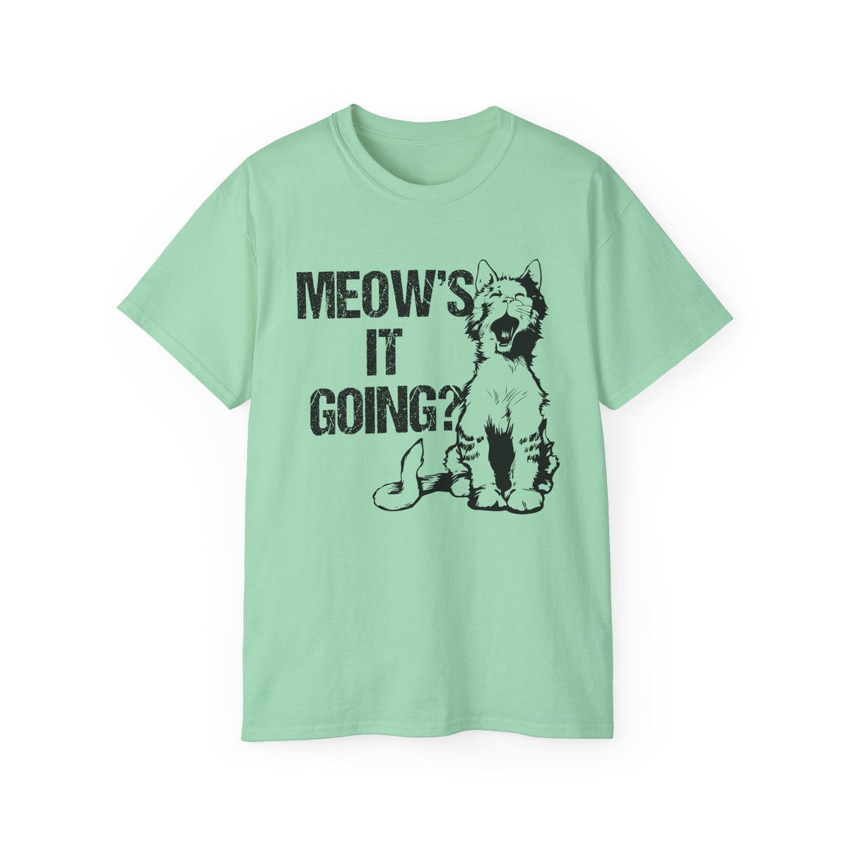 Meow's It Going? Cat Graphic Tee | Vintage Kitten Illustration
