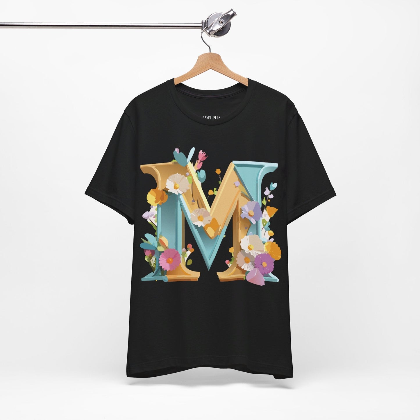 Letter M Shirt Unisex Graphic Tee From Adelpha Vintage Inspired Art Short Sleeve Jersey