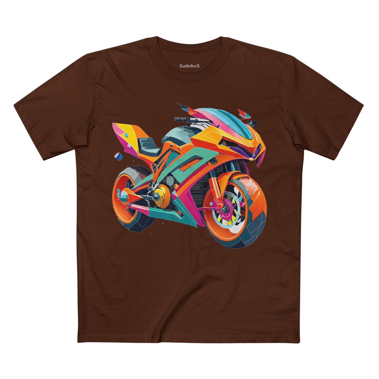 Moto Bike Graphic Unisex 100 Cotton Staple Tee 6