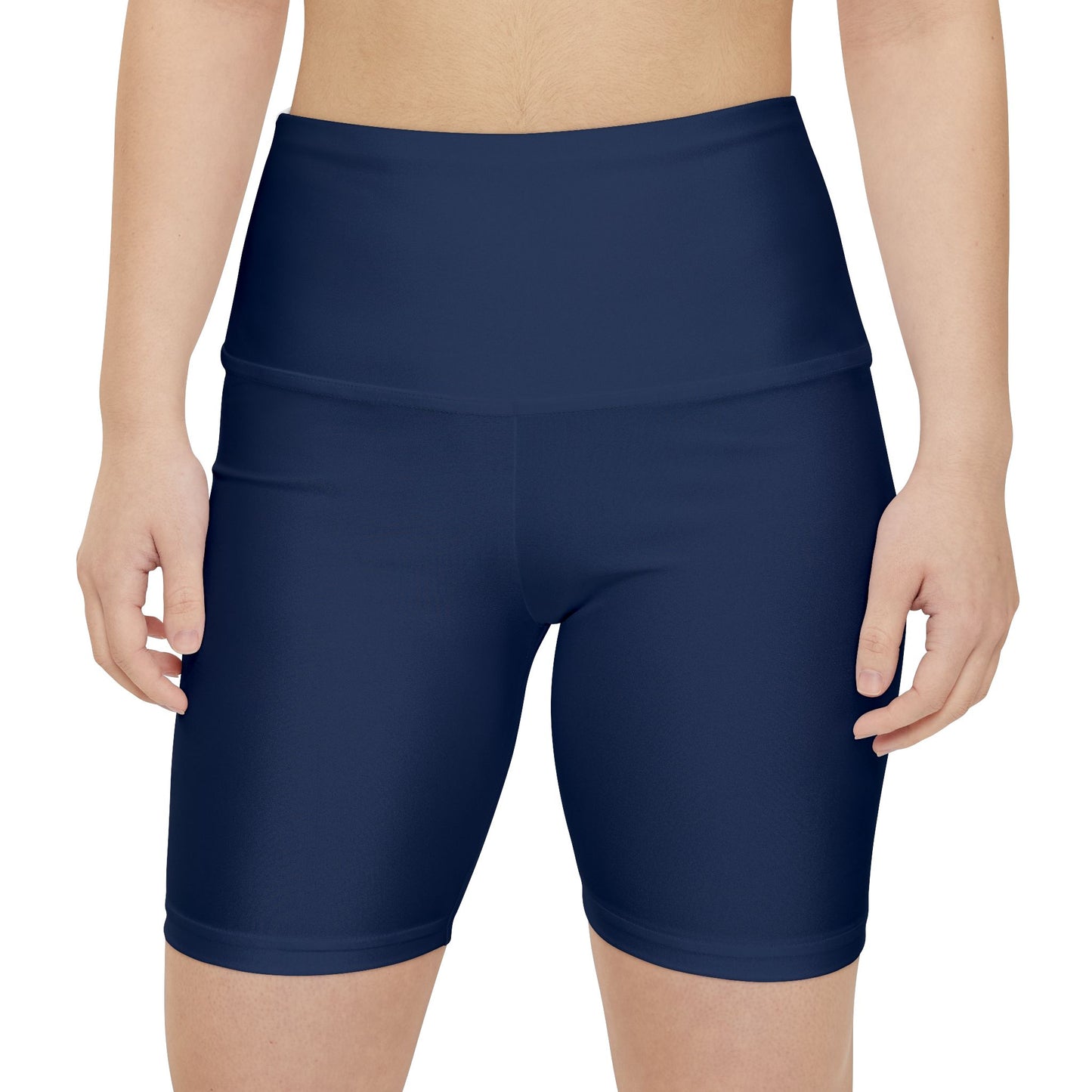Prussian Blue Women's Workout Shorts — Solid High-Waist Biker Shorts for Exercise & Everyday Wear