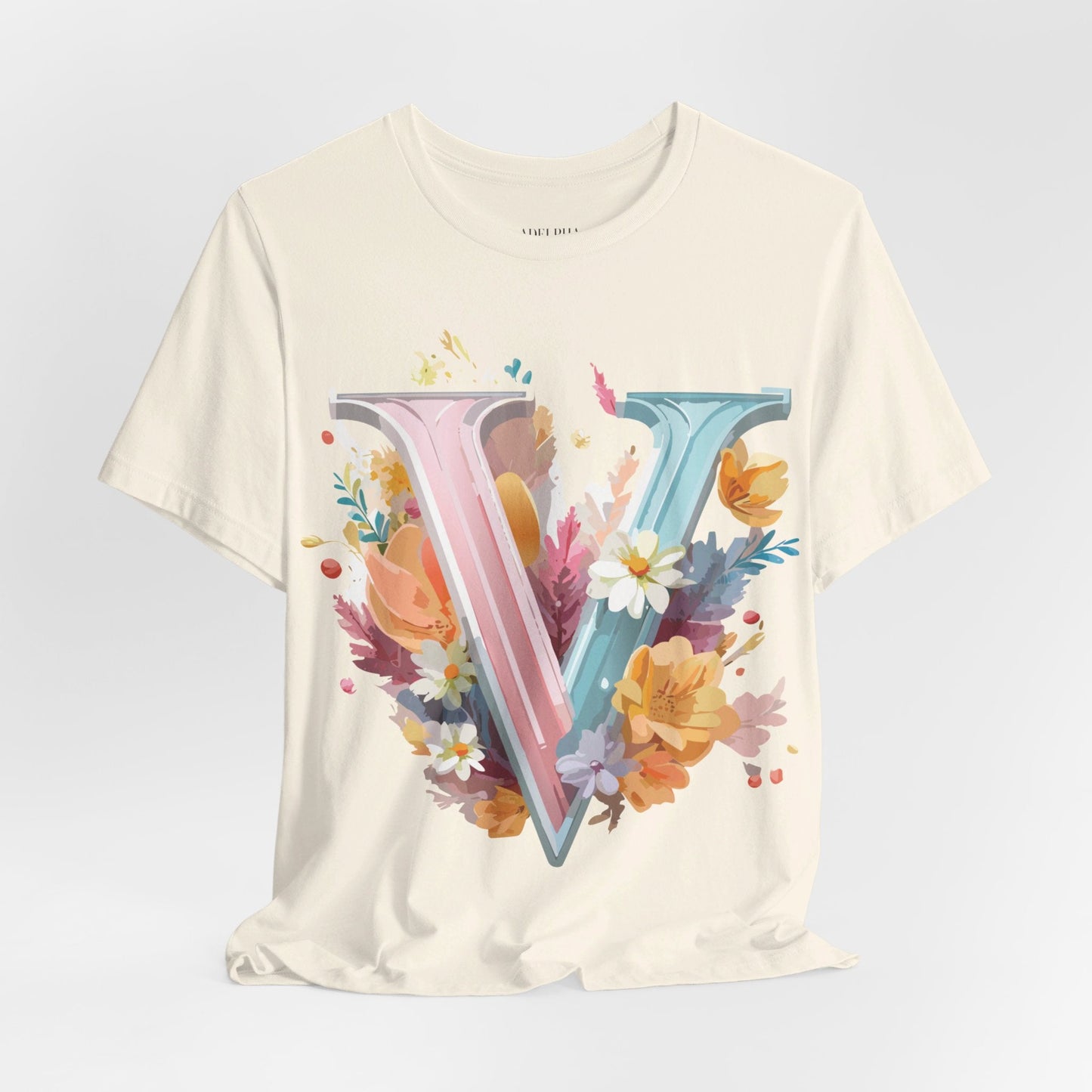 Letter V Shirt Graphic Tee Unisex Jersey Short Sleeve Adelpha Art Design Vintage Inspired