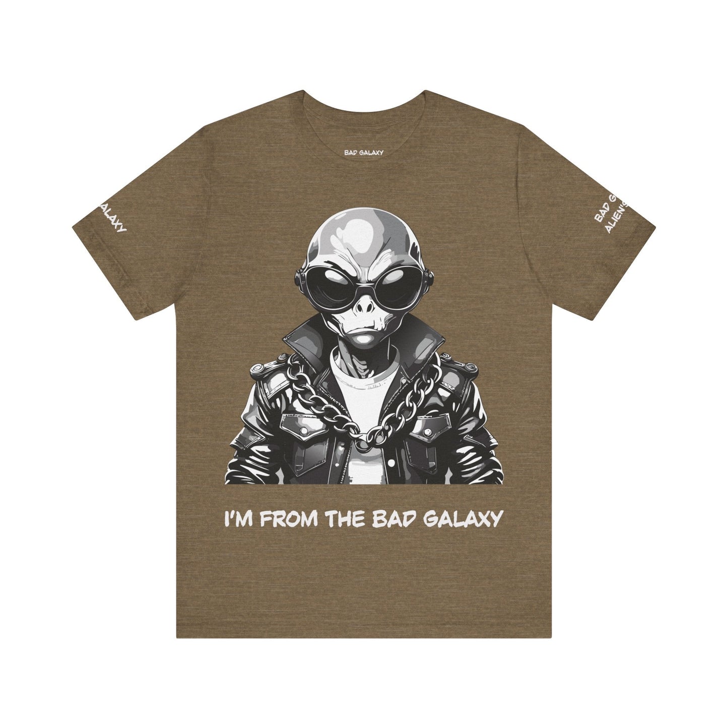 Tee Shirt With Alien From Bad Galaxy 100 Percent Cotton Made To Order Eco Friendly Inks Tee