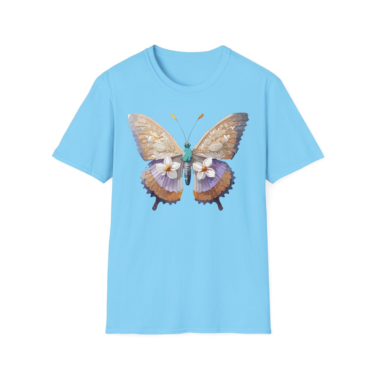 Butterfly Shirt Unisex T Shirt With Monarch Design Softstyle Gildan 64000 100 Percent Cotton Tee