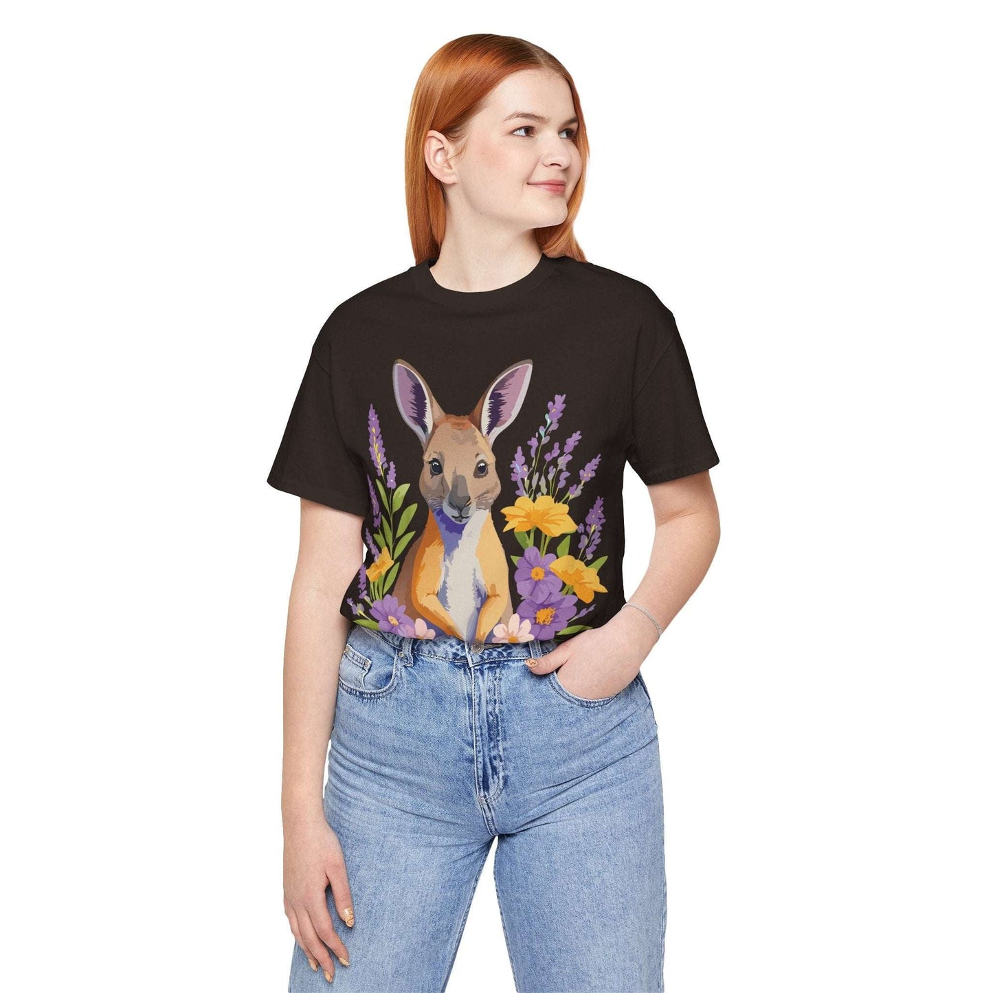 Adelpha Vintage Inspired Graphic Tee Kangaroo Artwork Unisex Jersey Short Sleeve T Shirt