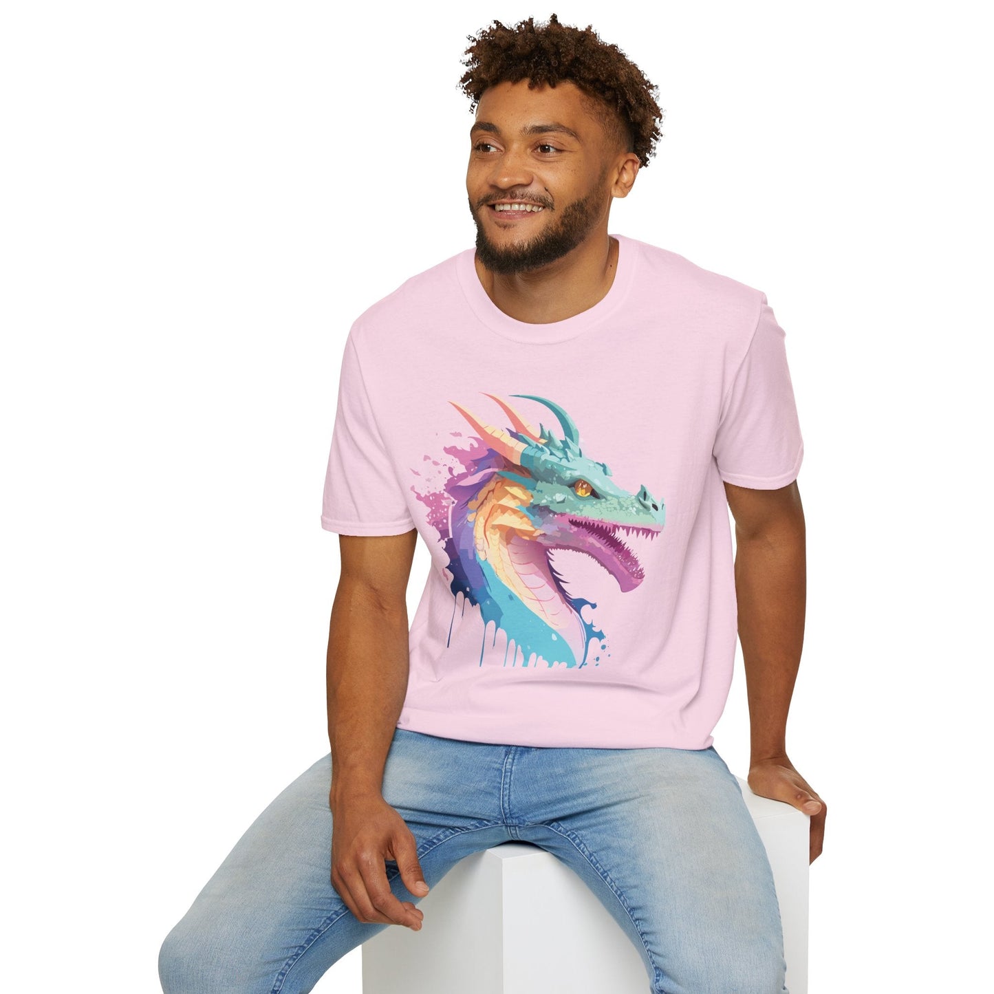 Dragon Graphic Unisex Cotton Softstyle Art Design Tee With Animals 26