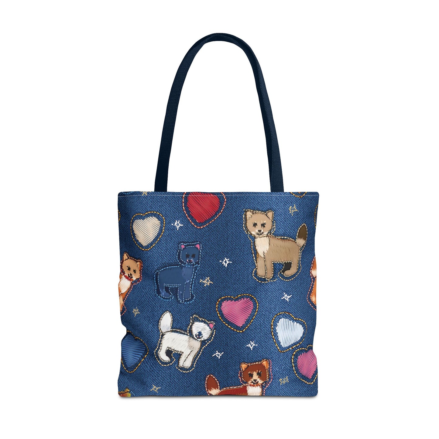 Love Day Graphic Design Denim Fabric Imitation Print Unisex Canvas Bag POLY 3 Sizes Tote Bag 201-6