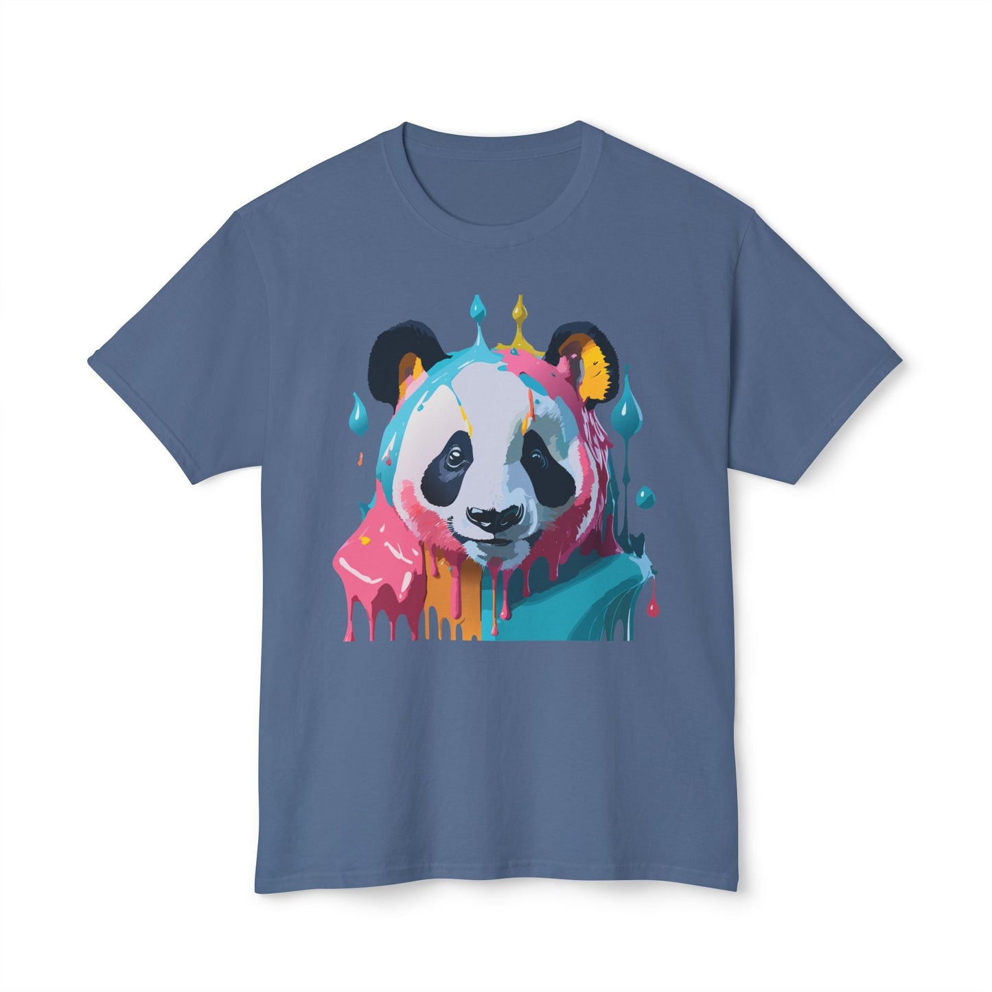 Unisex Panda Art T Shirt With Floral Design Print In HD Cotton 100 Percent USA Made