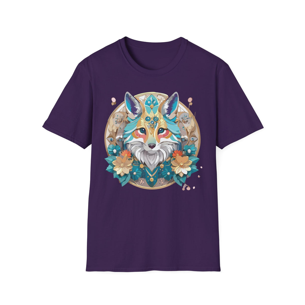 Boho Jewel Fox T-Shirt | Colorful Fox Face Graphic