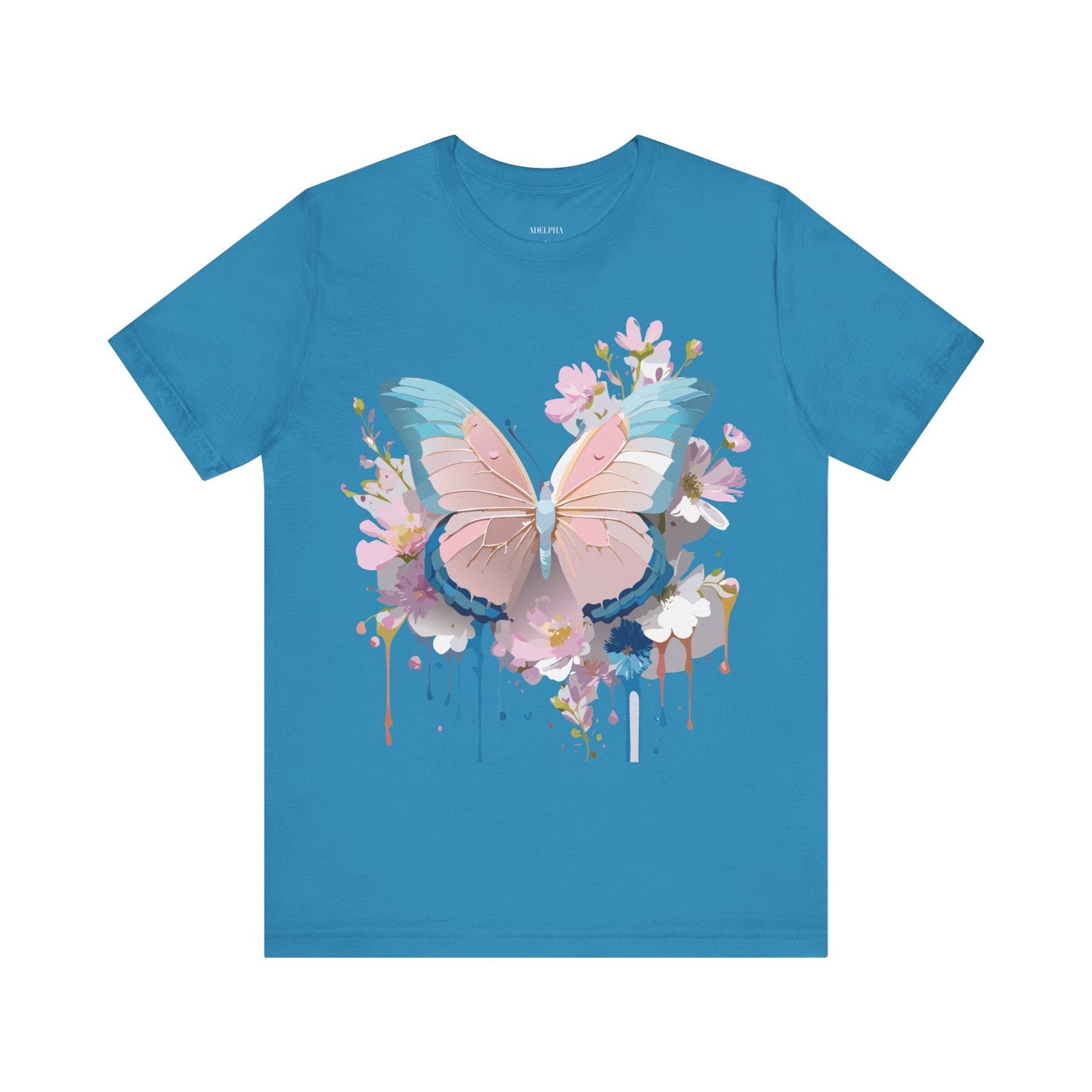 Butterfly Graphic Unisex 100 Cotton Lightweight Vintage Floral Design Jersey Tee 25