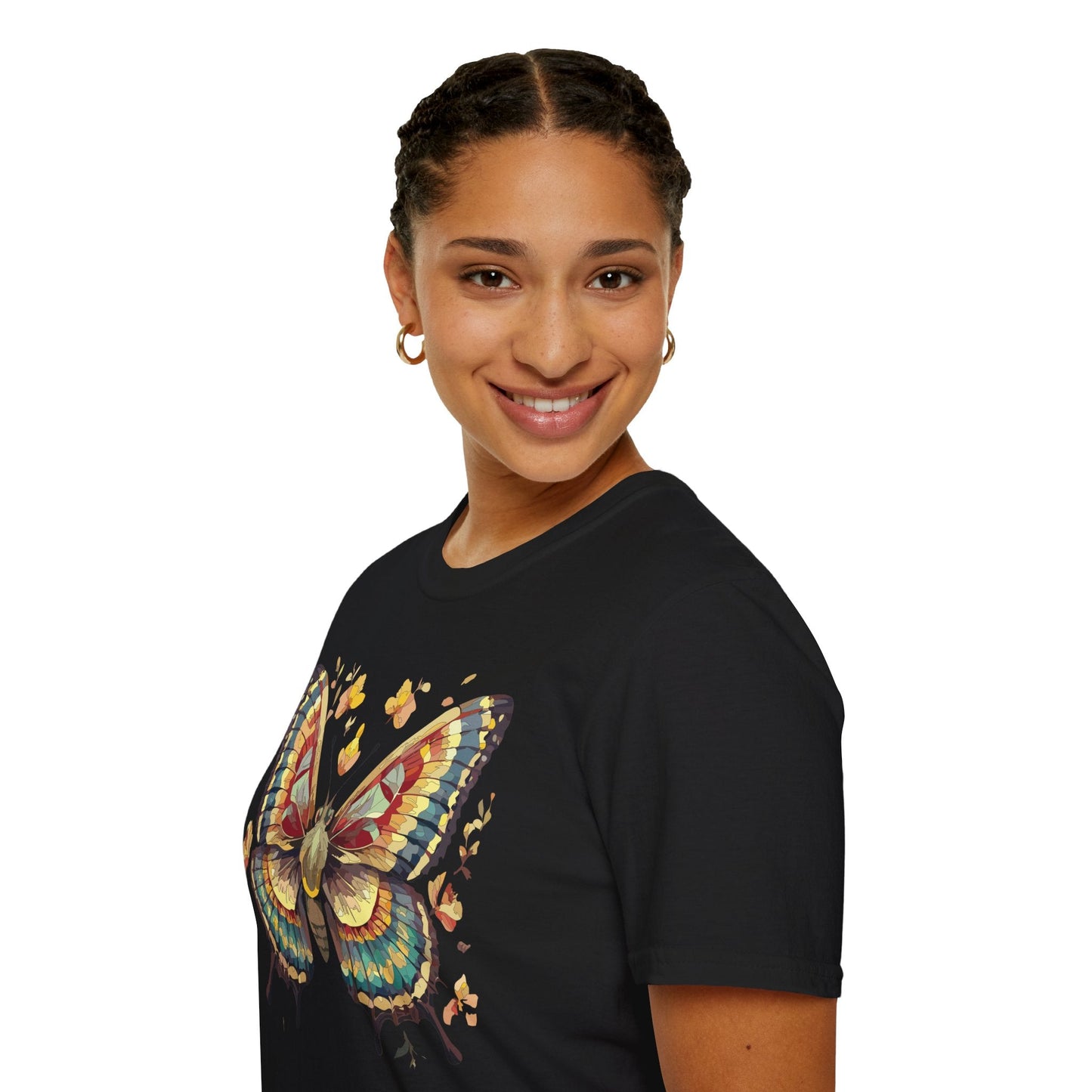 Butterfly Graphic T Shirt Unisex Gildan Softstyle 64000 Monarch Design Lightweight Everyday Wear