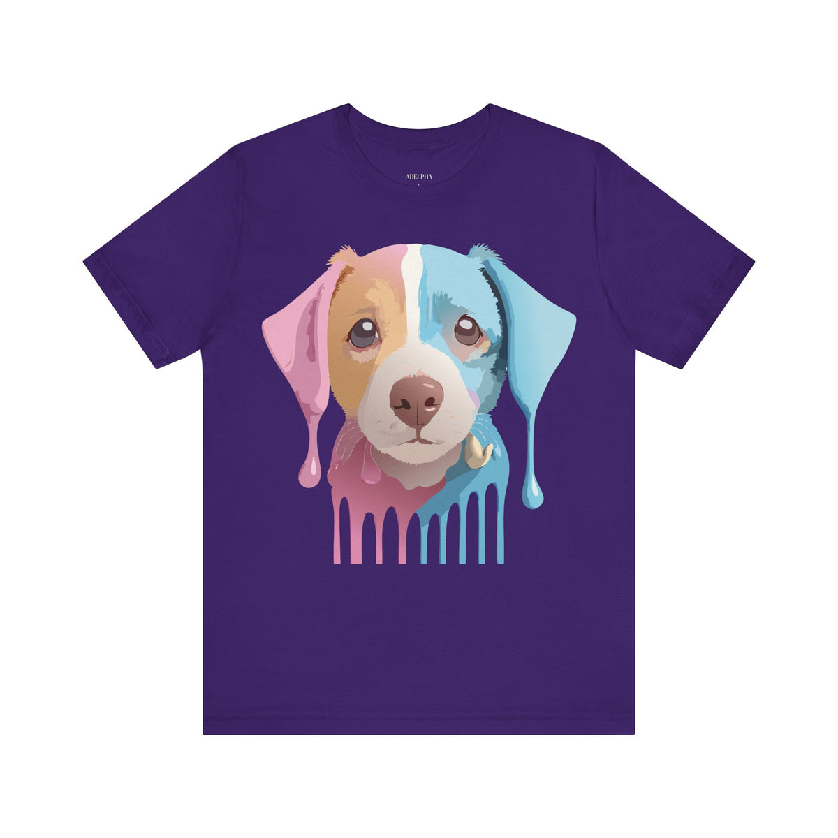 Dog Graphic Unisex Cotton Bella+Canvas Tee with Art Animal Design d08