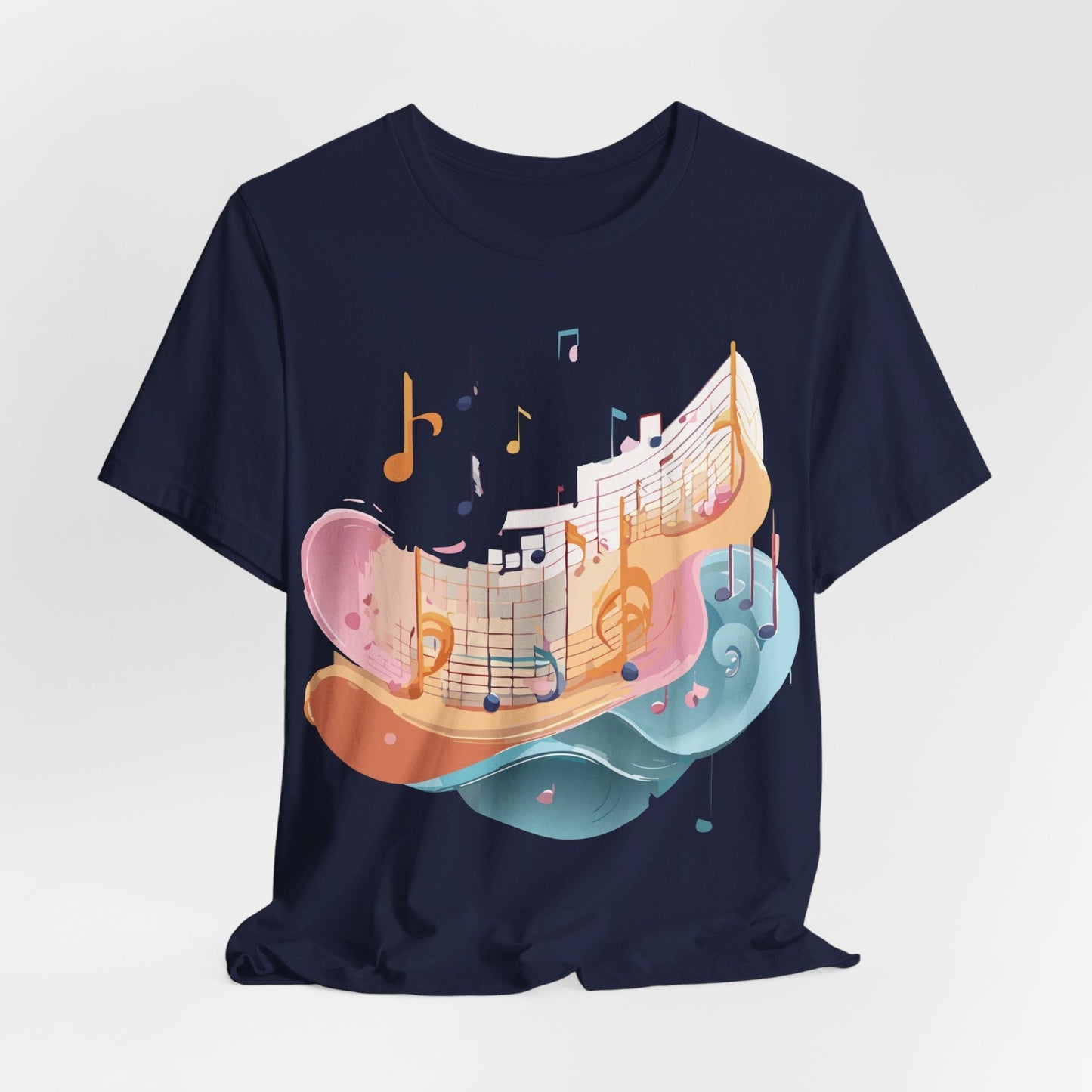 Music Graphic Unisex 100 Cotton Vintage Art with Musical Elements Tee 27