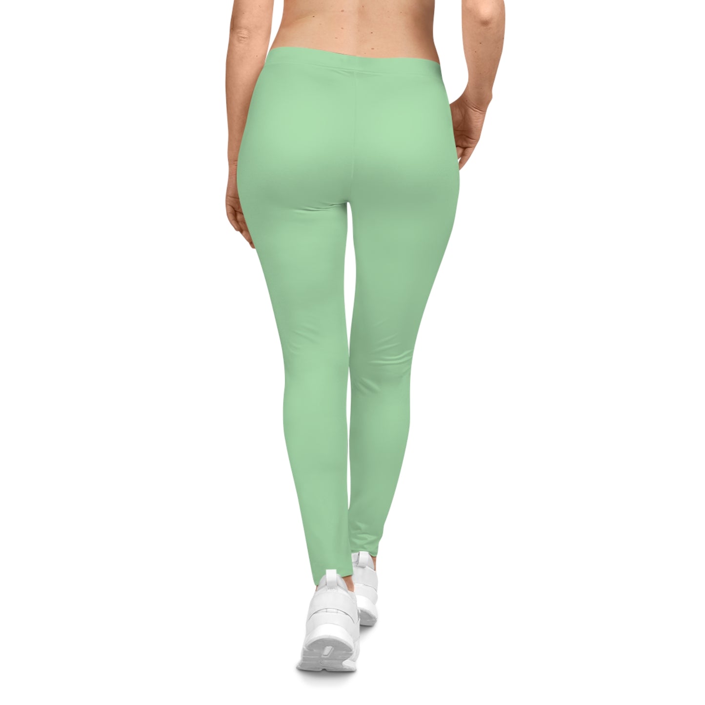 Celadon Green Color Women's Poly-Span Casual Leggings XS-2XL