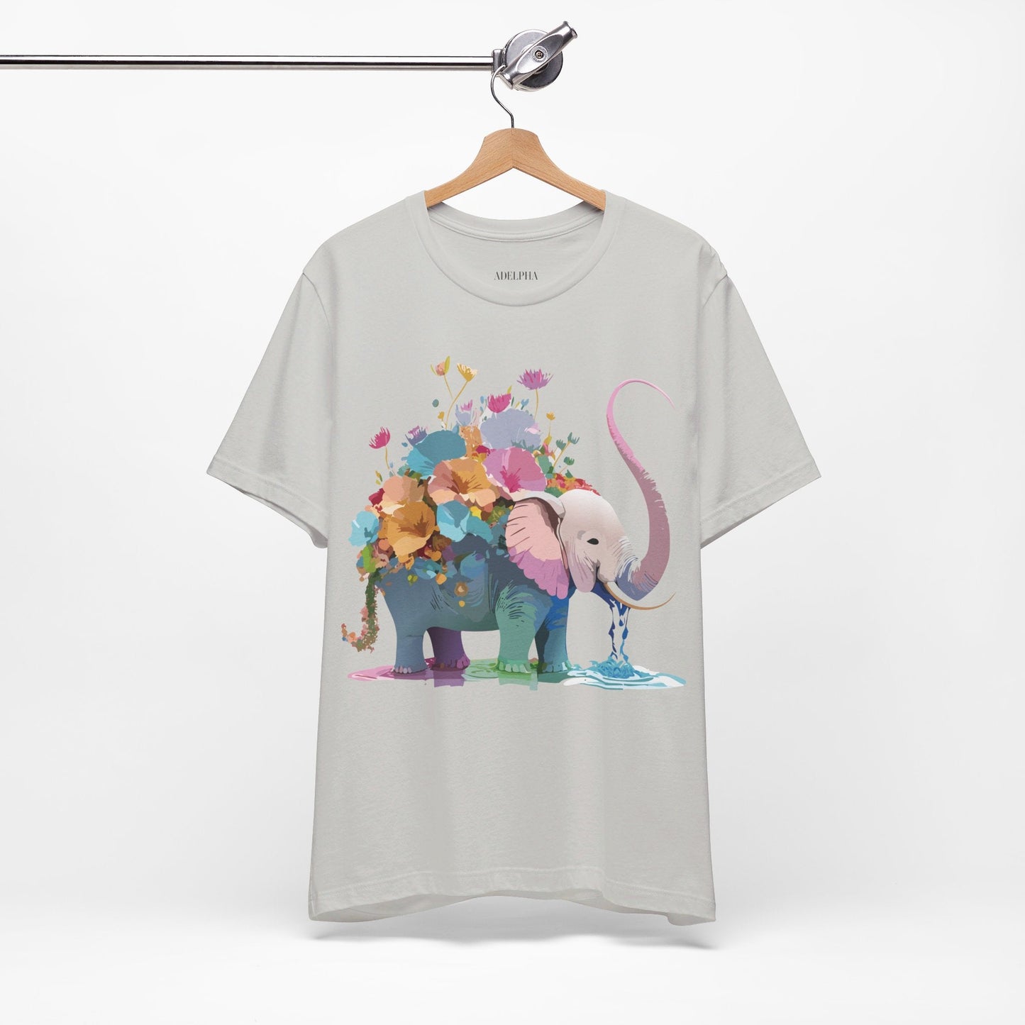 Adelpha Elephant Graphic Tee Unisex Short Sleeve Vintage Inspired Art Design Shirt
