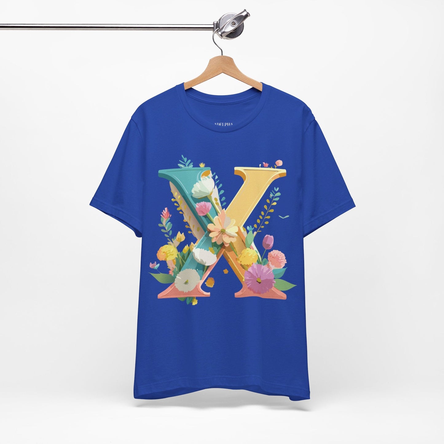 Letter X Shirt Unisex Graphic Tee Adelpha Vintage Inspired Artwork Short Sleeve Edition