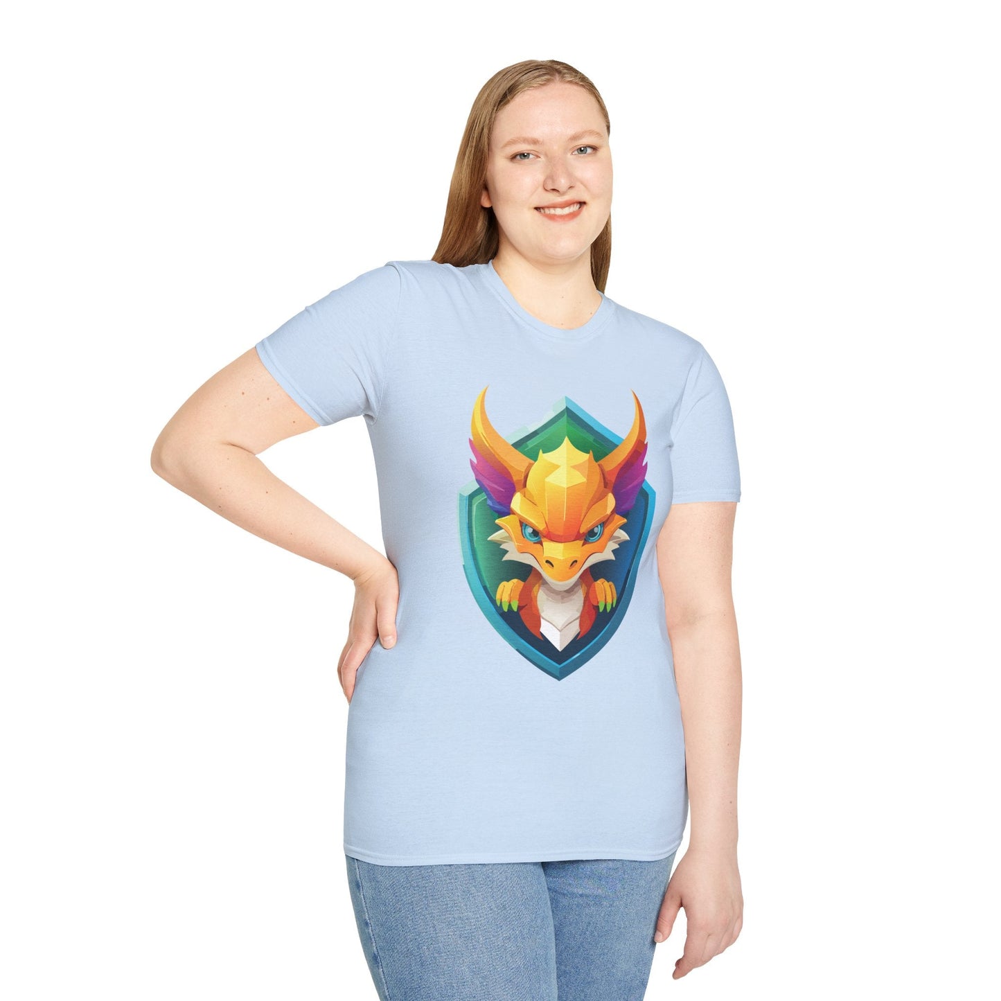 Dragon T Shirt Unisex Dragon Graphic Tee With Animal Design Soft Cotton Gildan Softstyle 64000