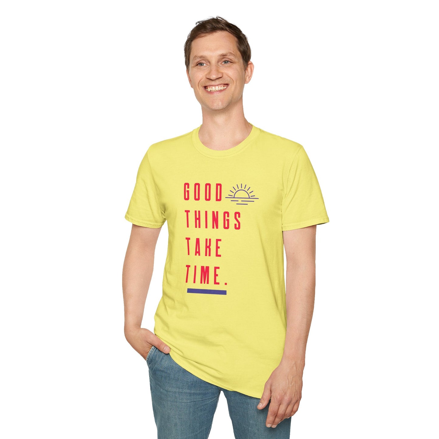Positive Slogan T Shirt Unisex Gildan Softstyle 64000 Ring Spun Cotton Tee With Positive Words