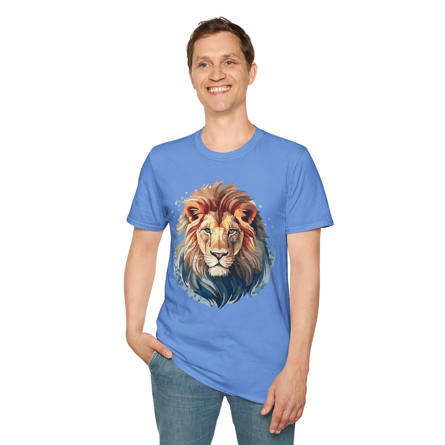 Unisex Lion Shirt Gildan Softstyle 64000 Tee 100 Percent Ring Spun Cotton