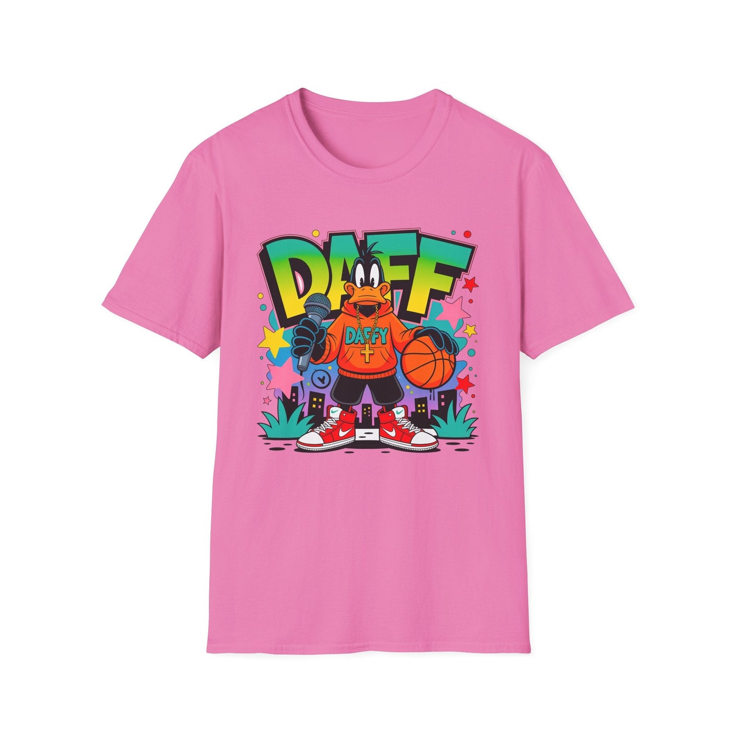 Unisex Cartoon T Shirt With Animation Design Funny Animals Tee Gildan Softstyle 64000