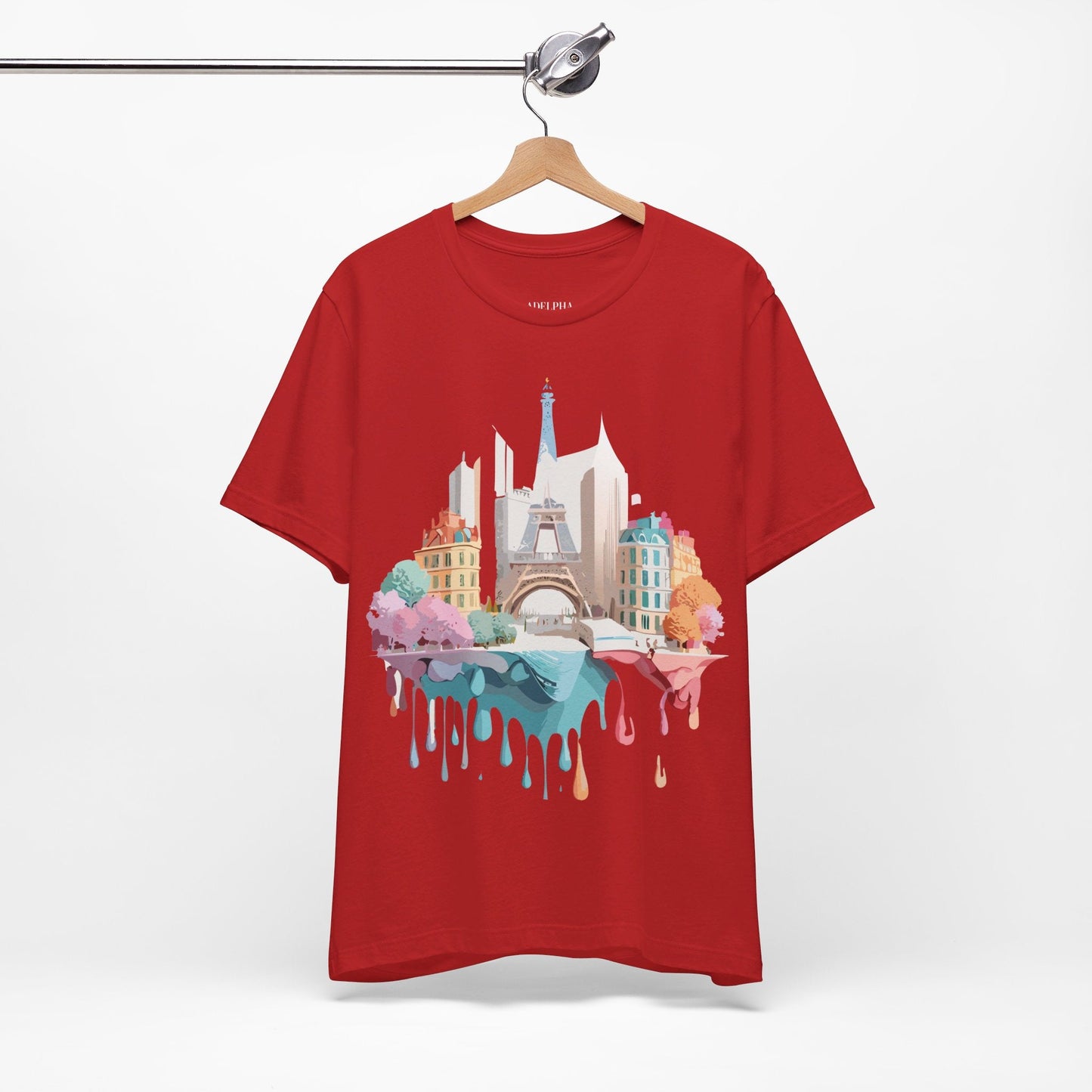 Paris Tourist Graphic Tee Unisex Jersey Short Sleeve Shirt by Adelpha Art Design Vintage Inspired