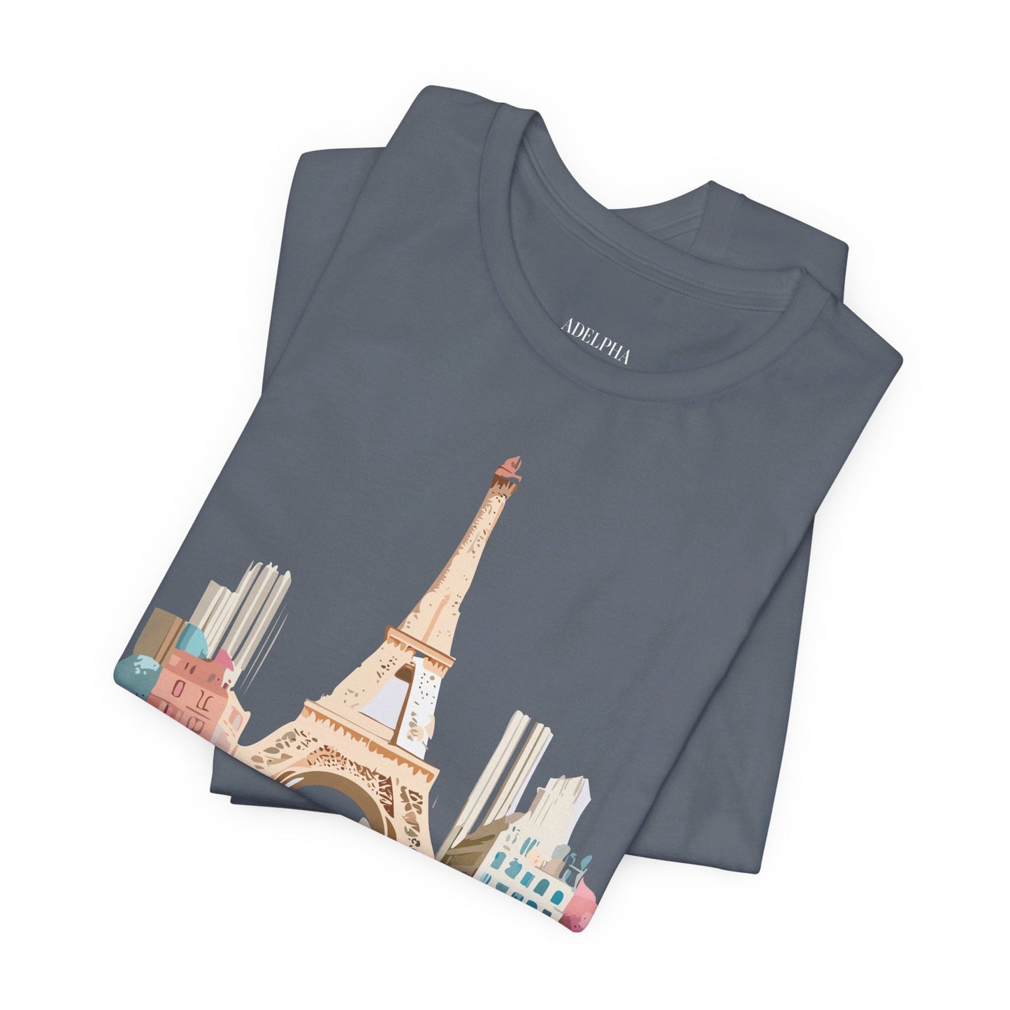 Paris Tourist Graphic Tee Unisex Jersey Short Sleeve Art Design By Vintage Inspired