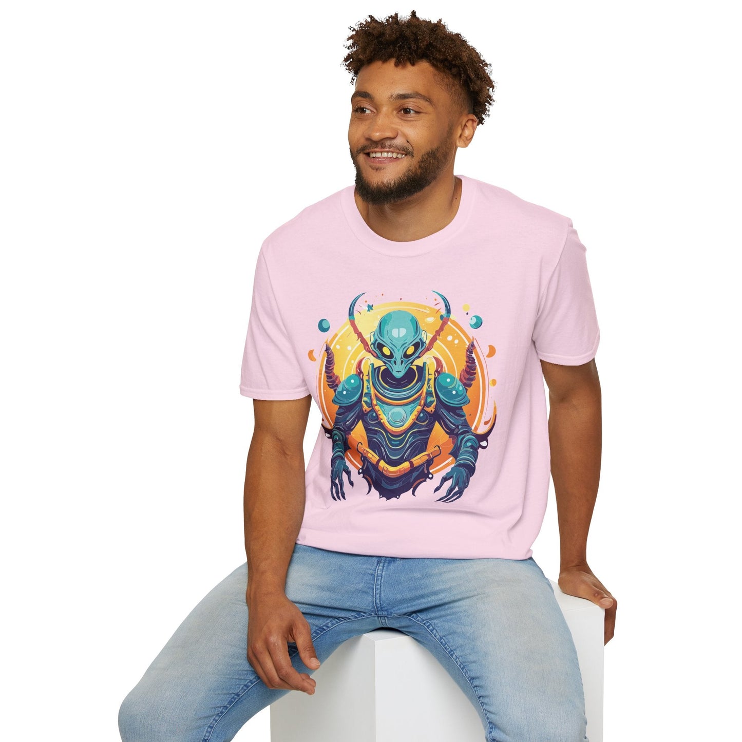 Alien Graphic Unisex Cotton Softstyle UFO Artwork Tee 16