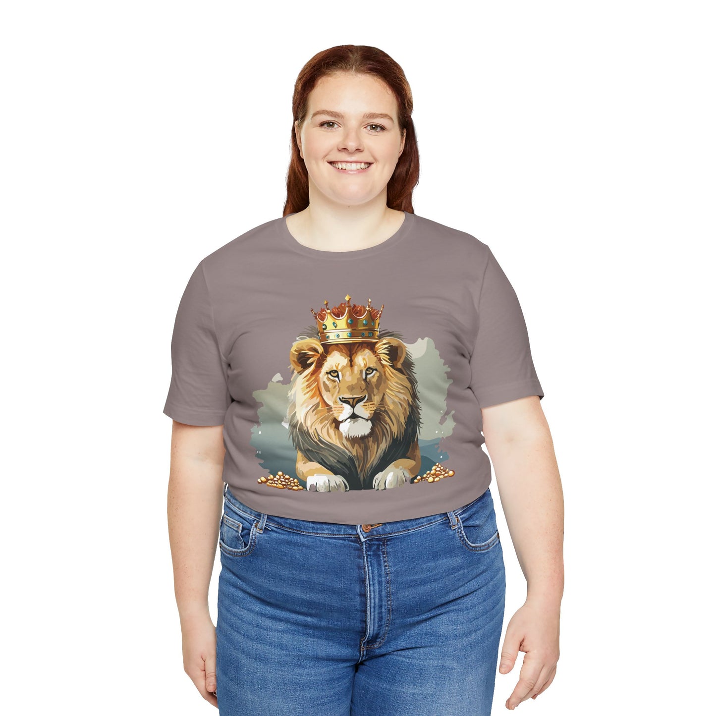 Majestic Lion Crown T-shirt, Animal Shirt, Lion Tee, Unisex Top, Birthday Gift, Shirt with Animal design